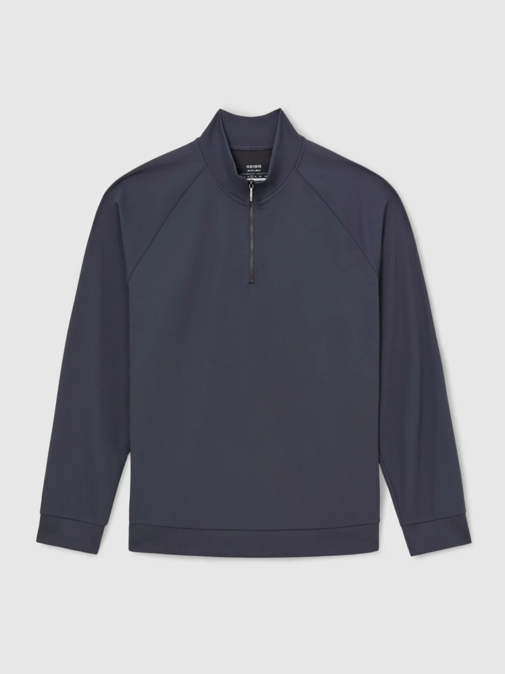 Reiss Airforce Blue R-flex Stretch-twill Half-zip Sweatshirt, view 2