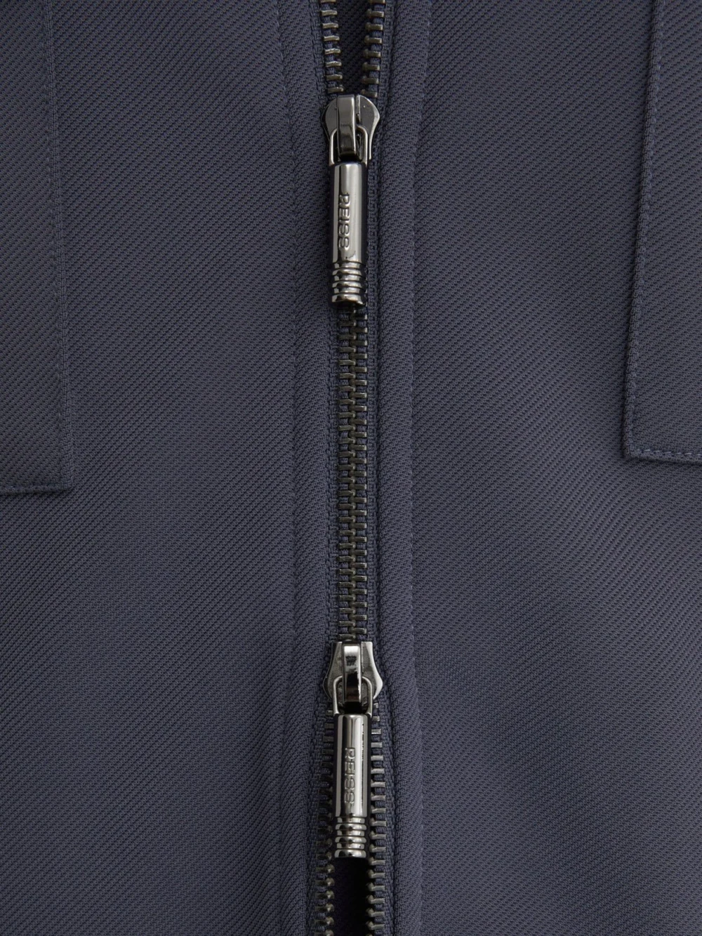 Reiss Airforce Blue R-flex Stretch-twill Zip-through Overshirt, view 4