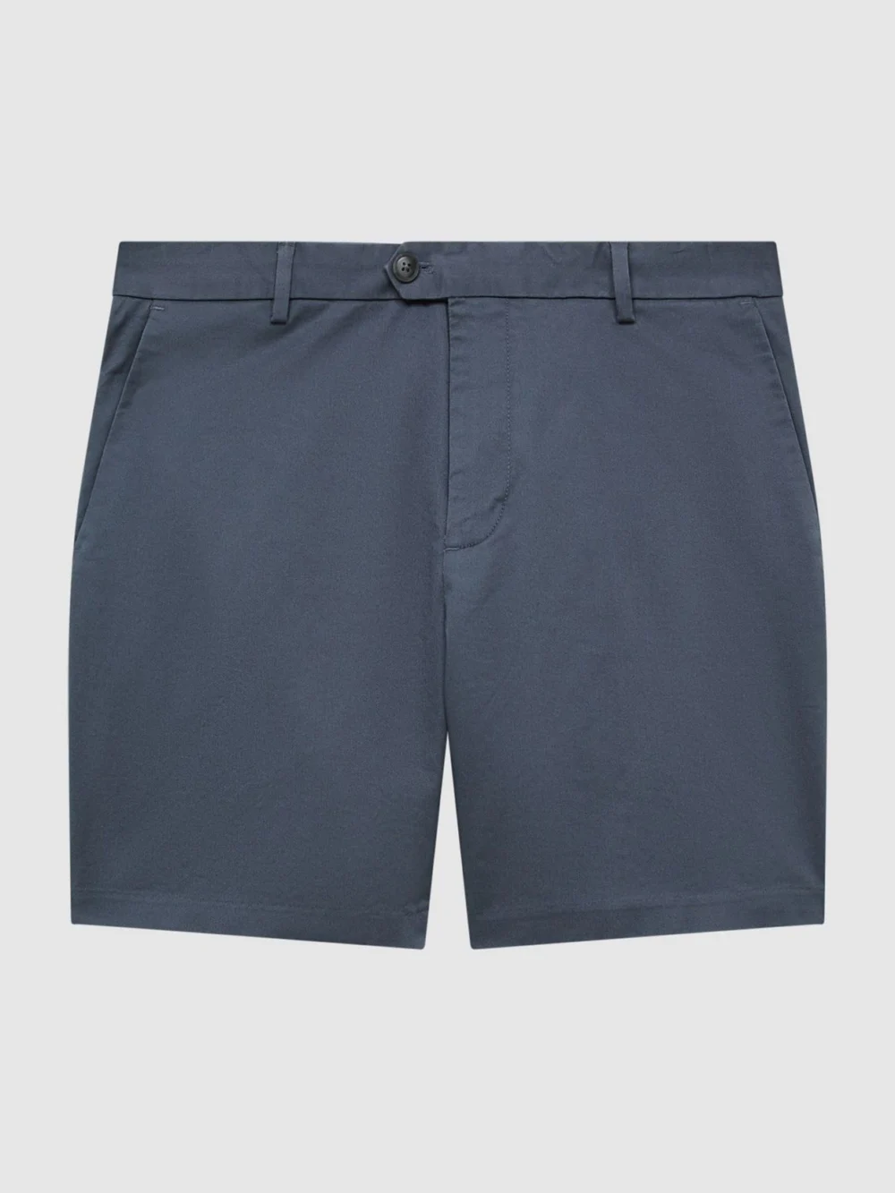Reiss Airforce Blue Regular Length Cotton Chino Shorts with Stretch, view 5