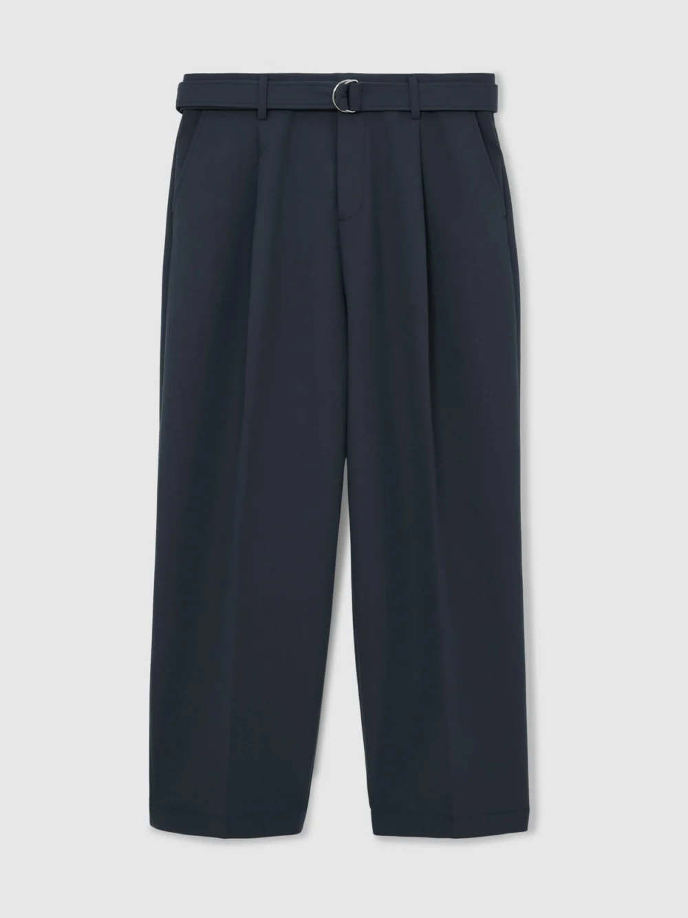 Reiss Airforce Blue Relaxed-fit Belted Trousers, view 2
