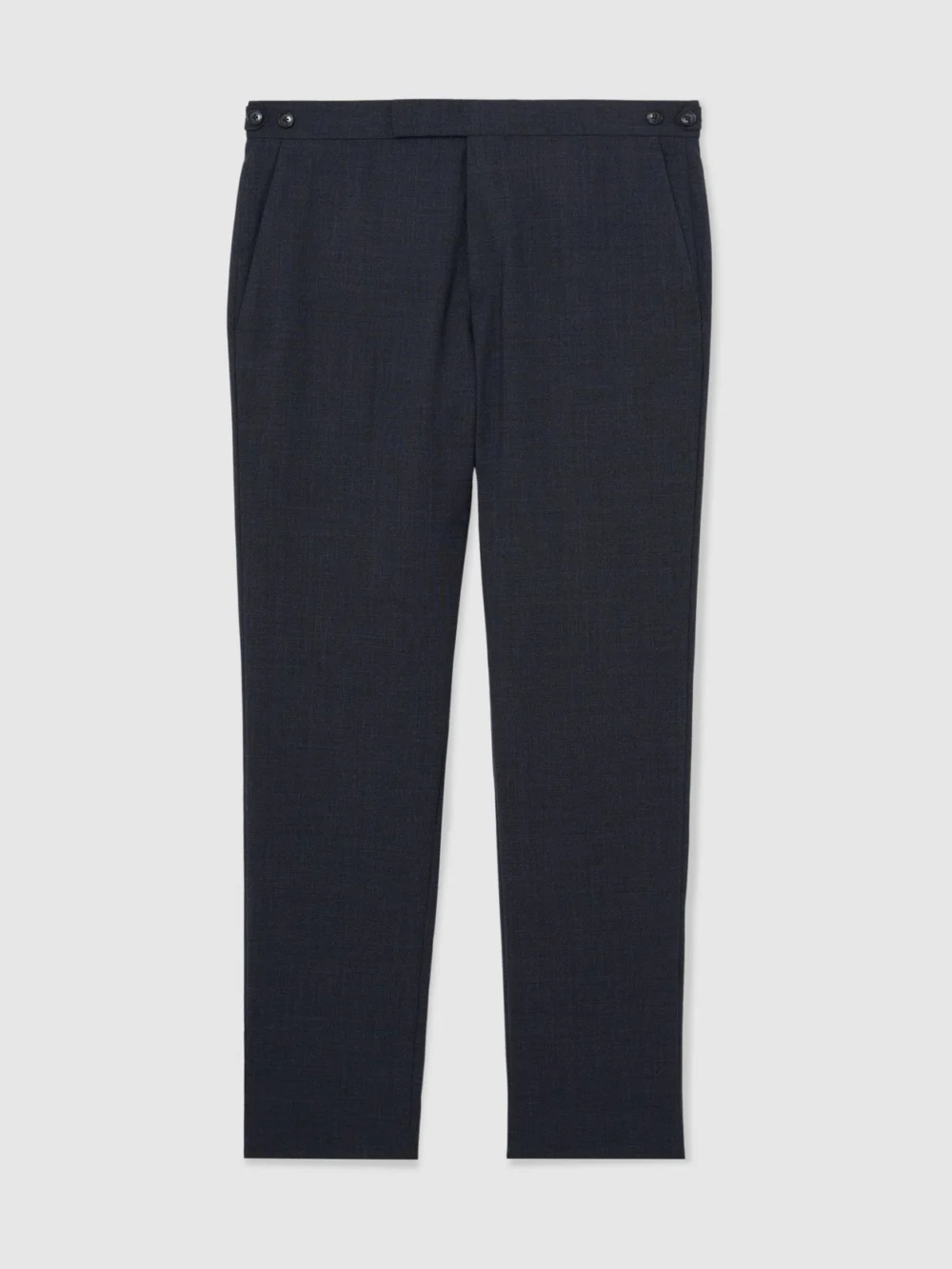 Reiss Airforce Blue Tailored Fit Virgin Wool Textured Tailored-fit Trousers, view 2