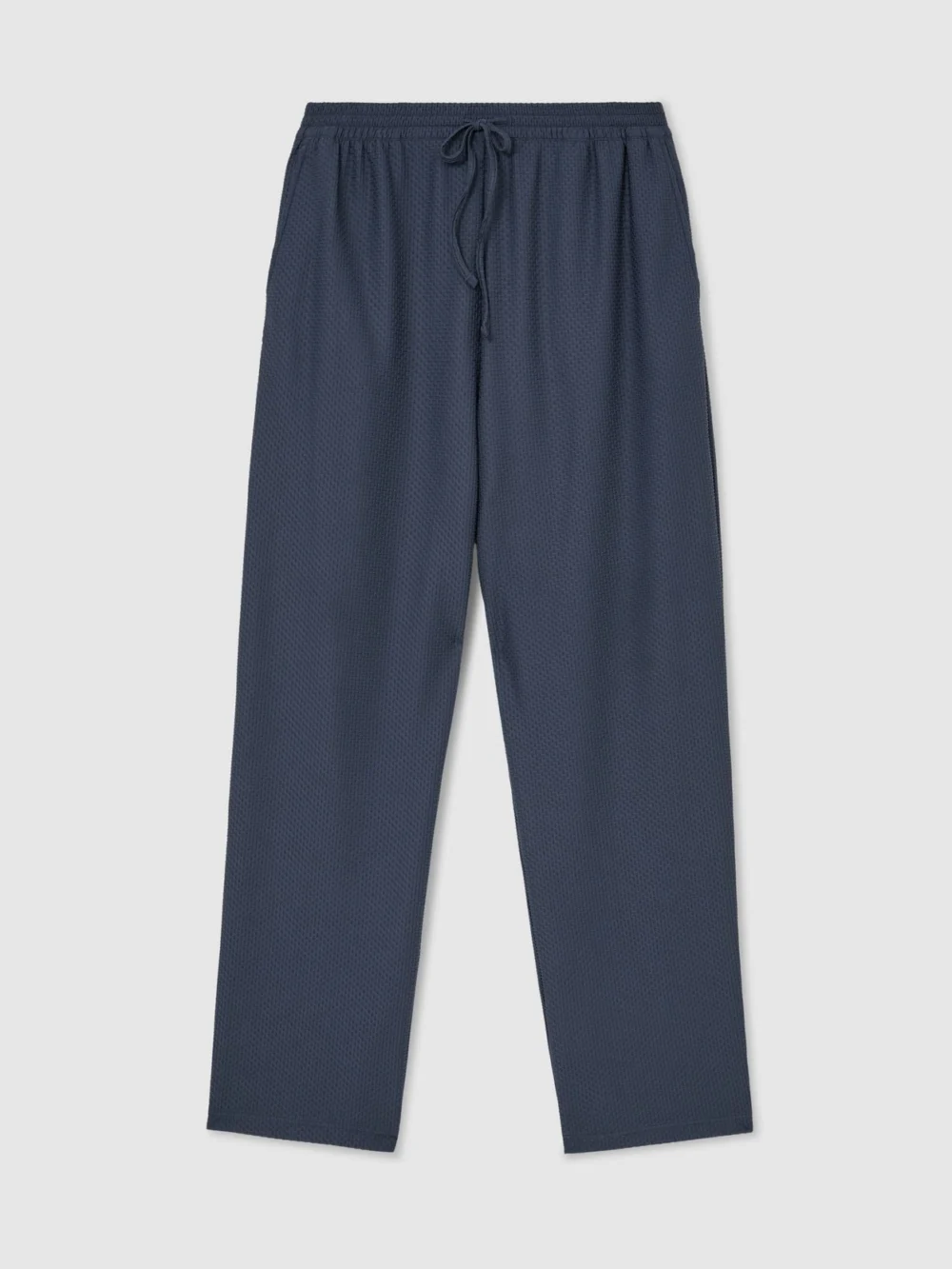 Reiss Airforce Blue Textured Drawstring Relaxed-fit Trousers, view 2
