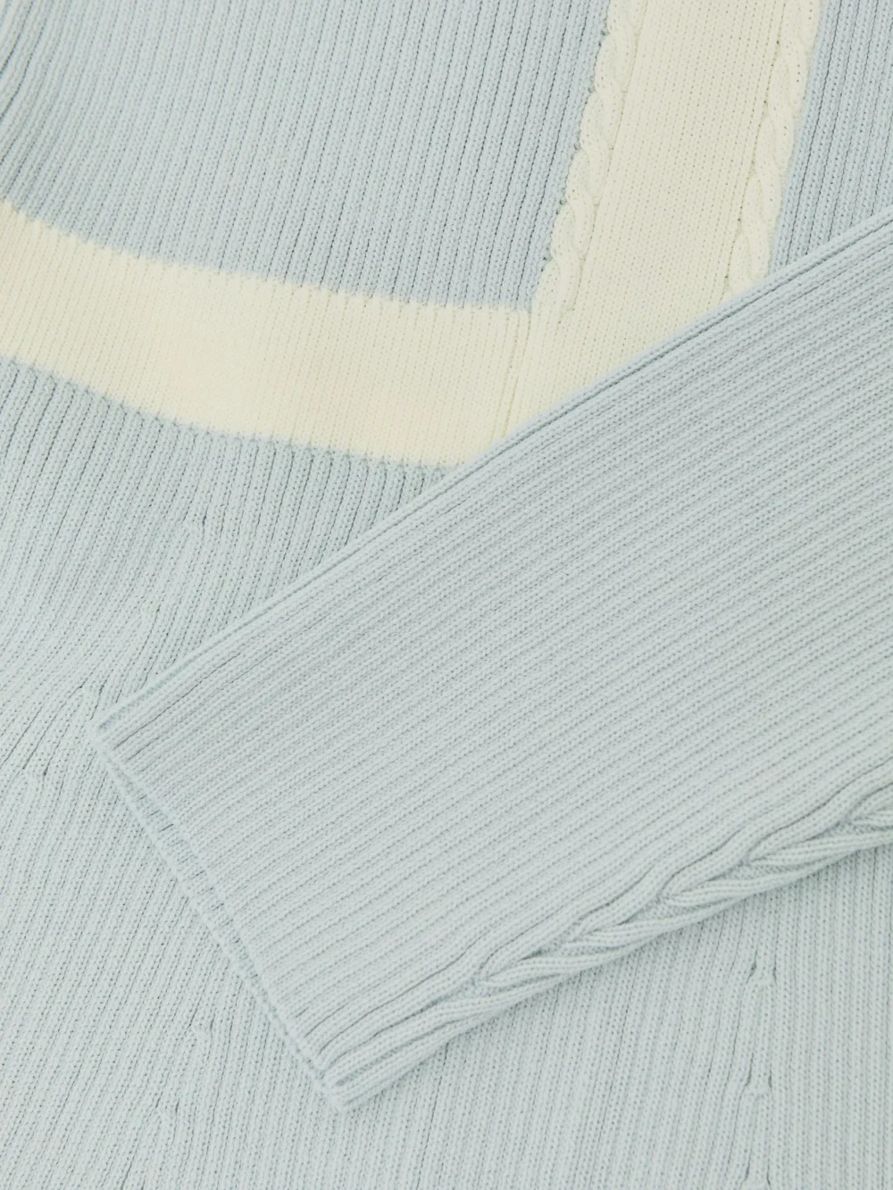 Reiss Alma Pale Blue 13-14 yrs Craft-stitch Rib-knit Dress, Years, Light Blue & Cream,, view 4
