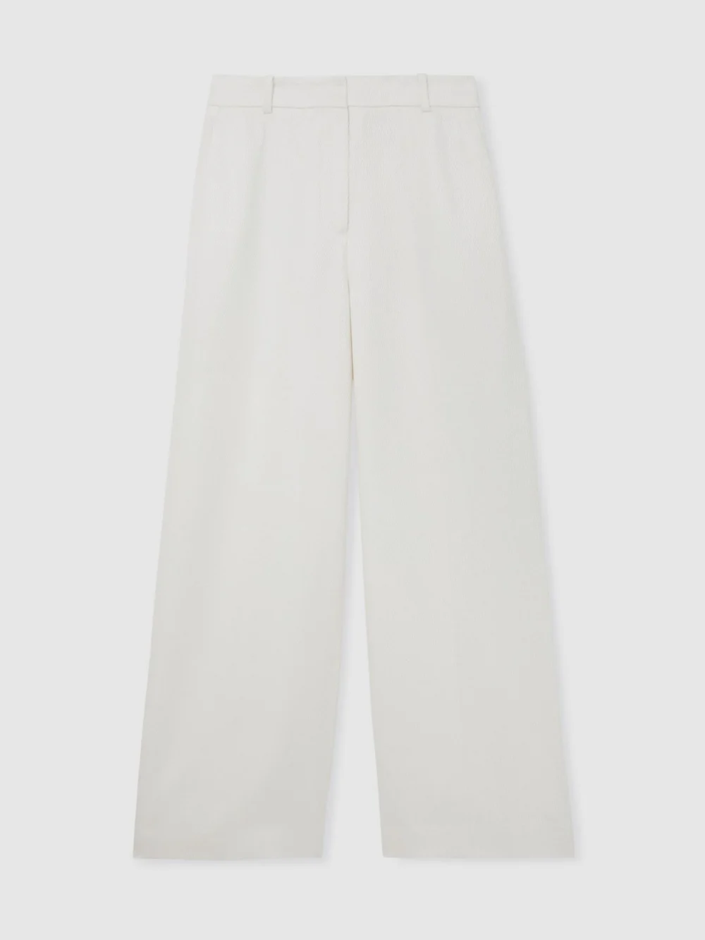 Reiss Alyx Women's White Linen-blend Wide-leg Trousers, view 2