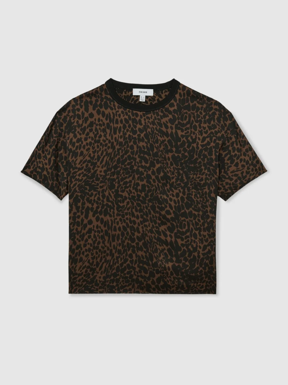 Reiss Animal Print Silk Short-sleeve Top, view 2