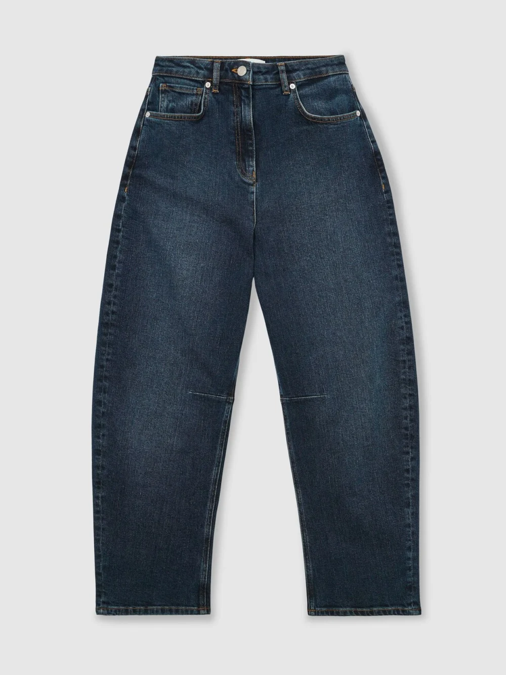 Reiss Antique Mid Blue Barrel-leg Jeans, view 2