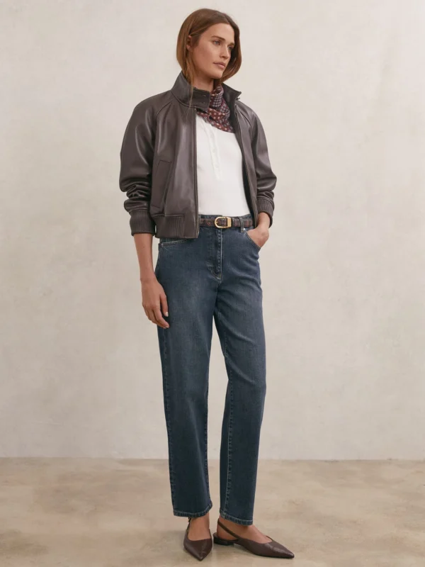 Reiss Antique Mid Blue Mid-rise Straight-leg Jeans