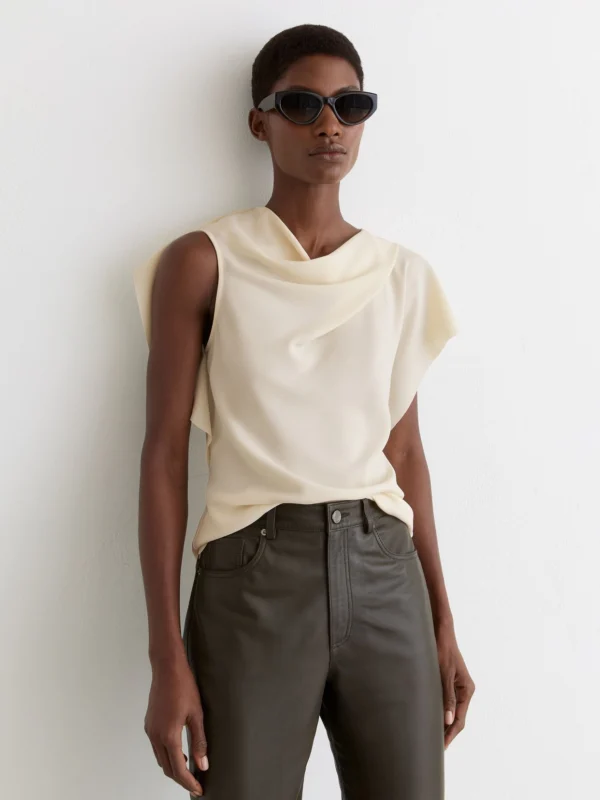 Reiss Asymmetric Drape-neck Top