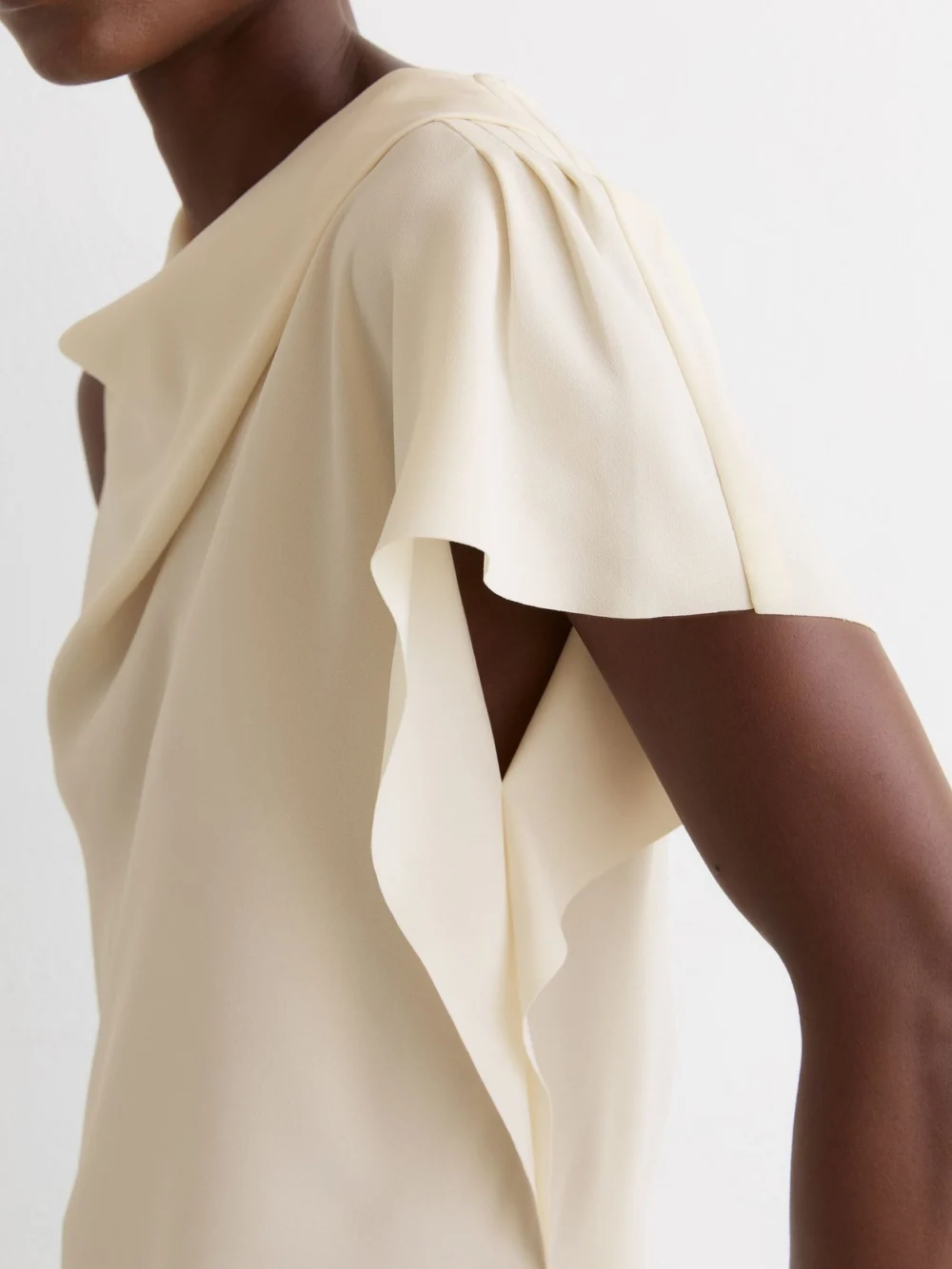 Reiss Asymmetric Drape-neck Top, view 4