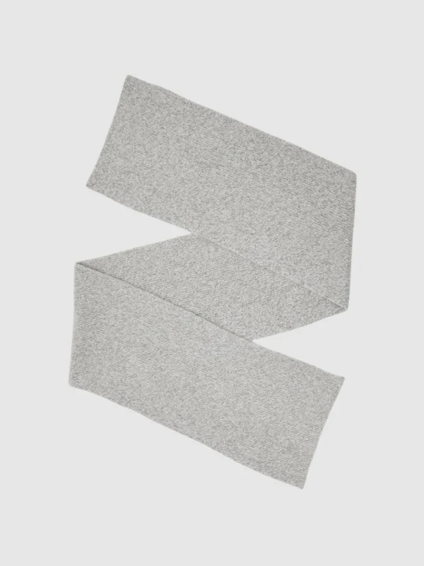 Reiss Atelier Soft Grey Melange Cashmere-blend Flecked Scarf,