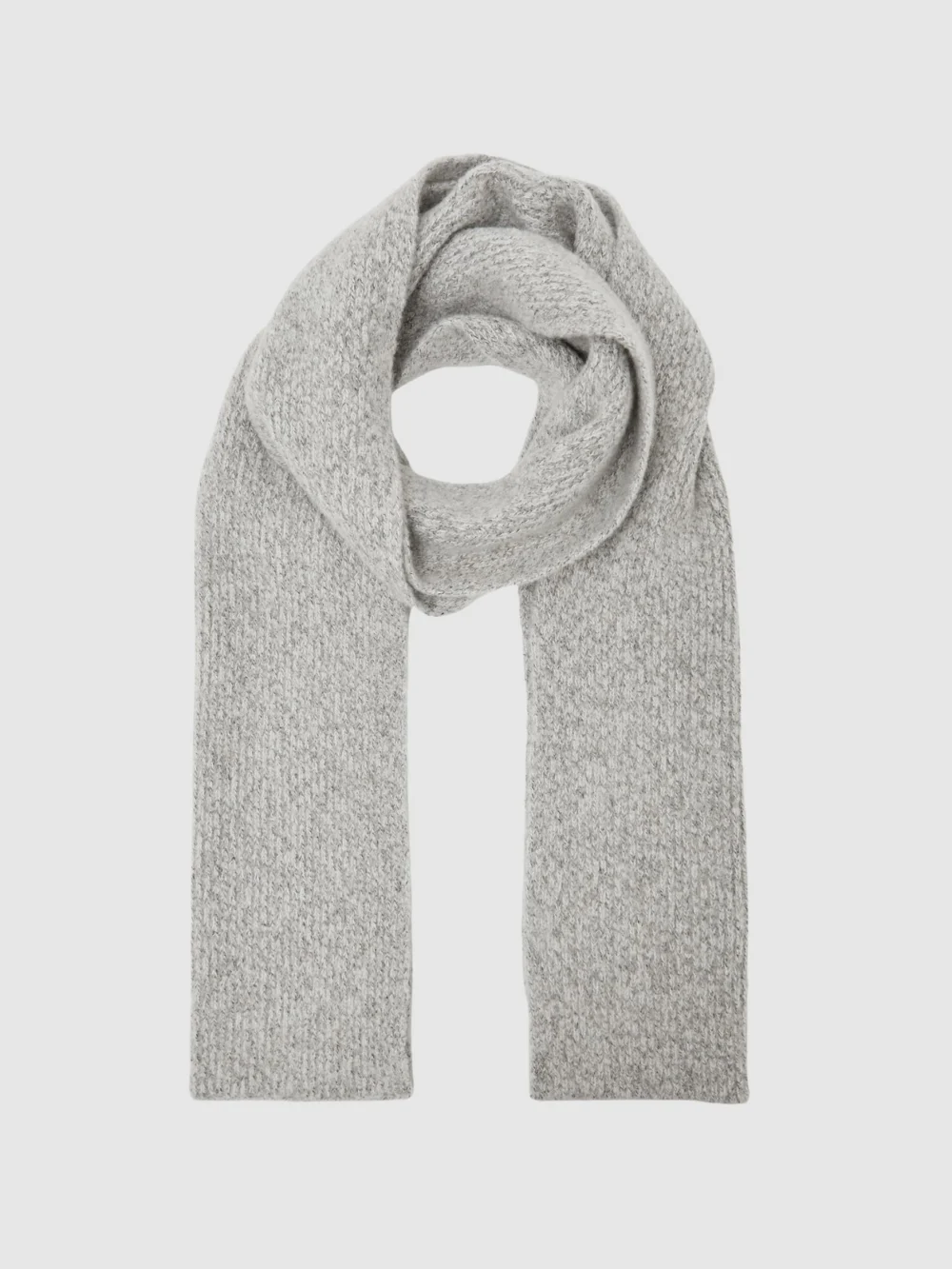 Reiss Atelier Soft Grey Melange Cashmere-blend Flecked Scarf,, view 2