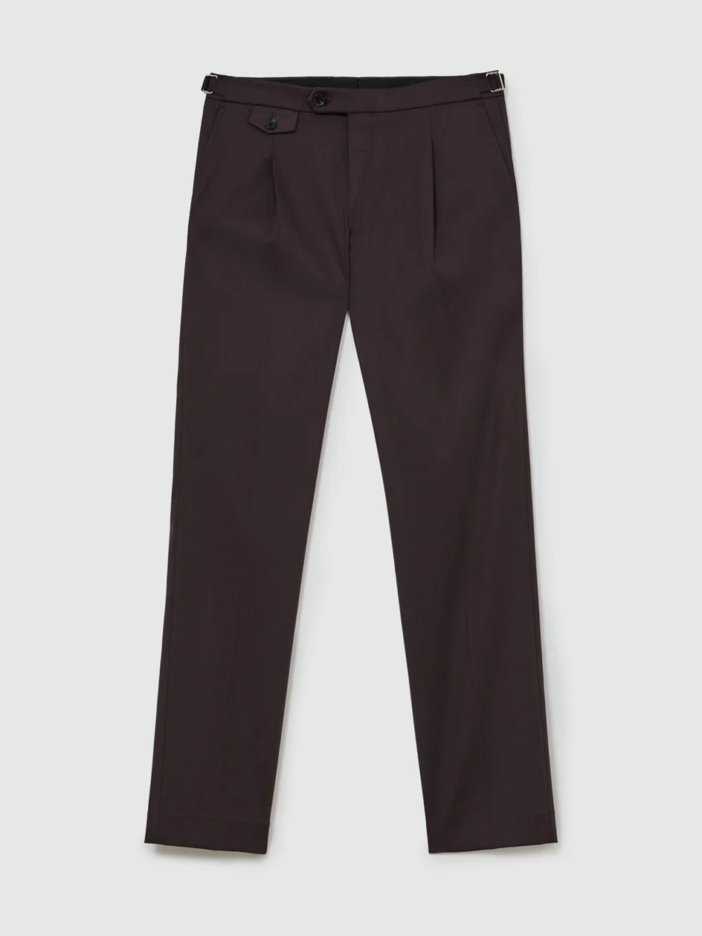 Reiss Aubergine Purple Cotton-blend Side-adjuster Trousers Tailored-fit, view 2