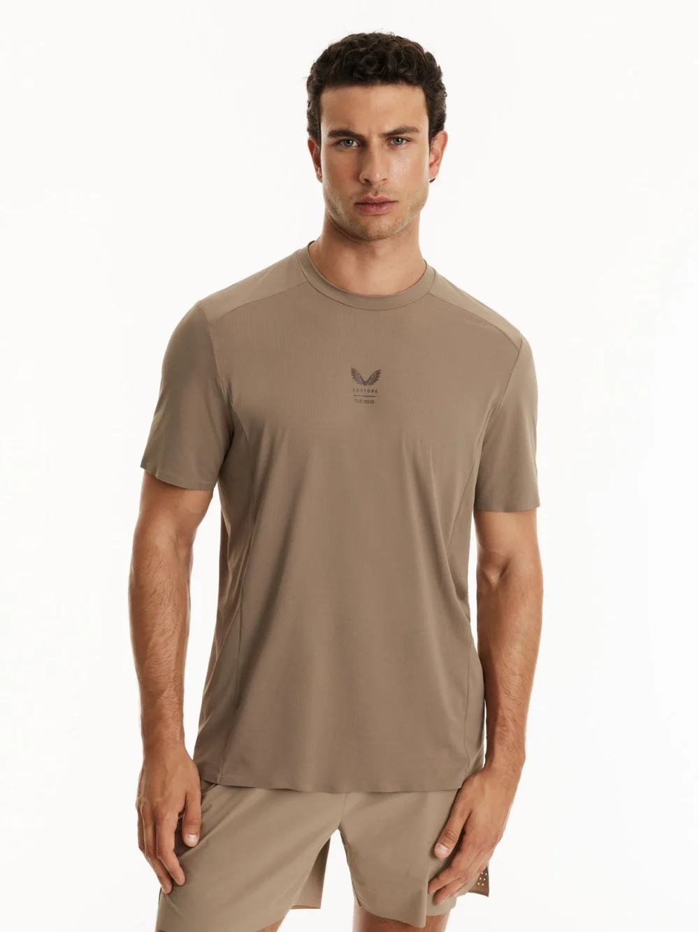 Reiss Beige Performance Shirt | Castore Modern-fit-shirt