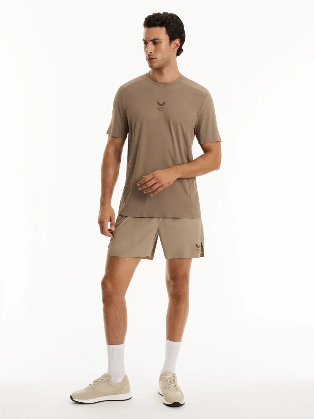 Reiss Beige Performance Shirt | Castore Modern-fit-shirt, view 3