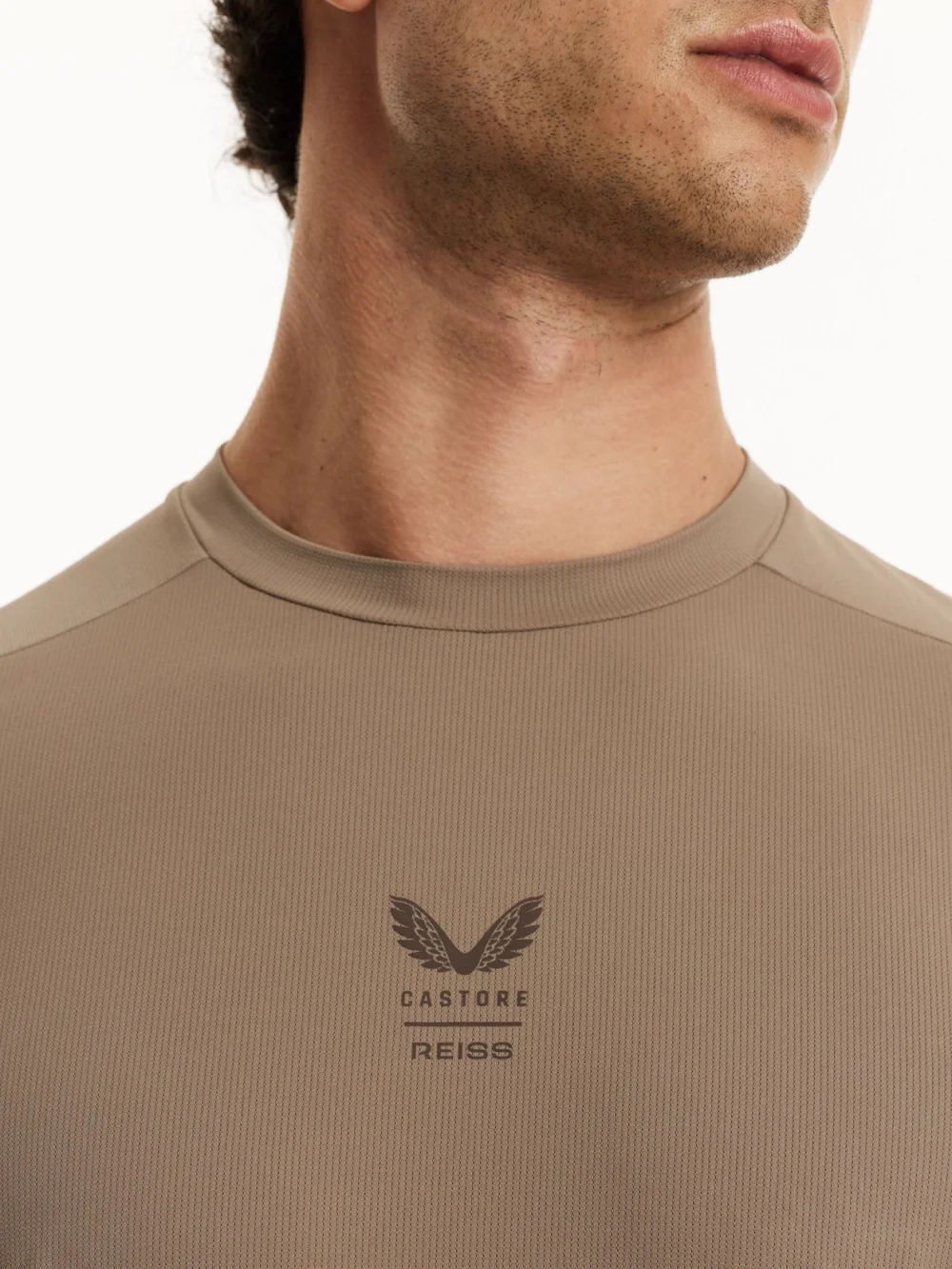Reiss Beige Performance Shirt | Castore Modern-fit-shirt, view 4