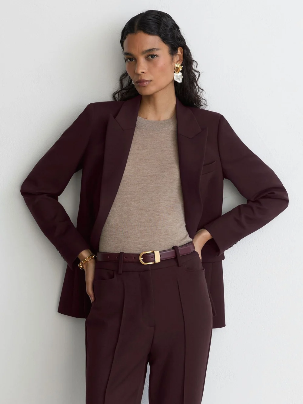 Reiss Berry Flared Suit Trousers, view 4