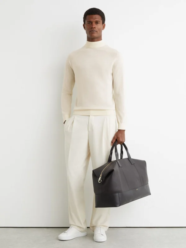 Reiss Bianco Merino Wool Mock-neck Jumper