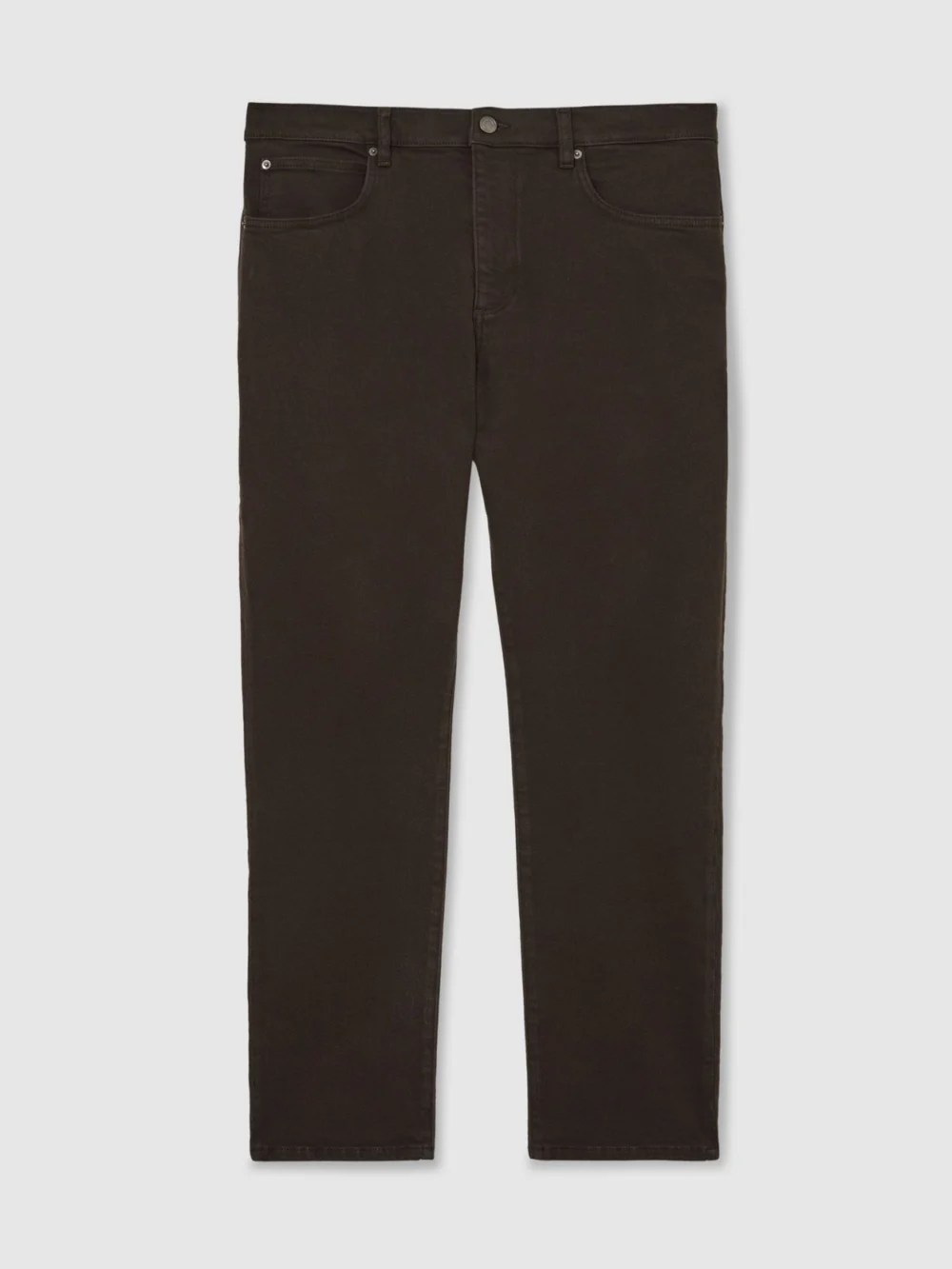 Reiss Bishopsgate Men's Chocolate Brown Straight-leg Jeans, view 2