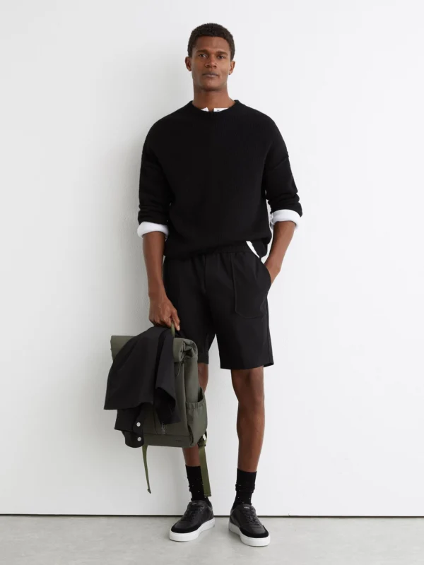 Reiss Black Ascend Technical Drawstrings