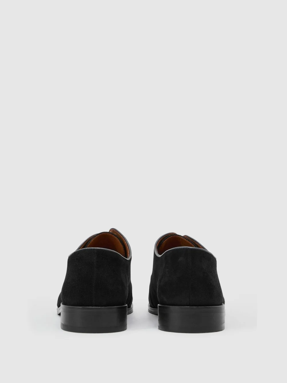 Reiss Black Blake Lace-up Derby Shoes, view 4