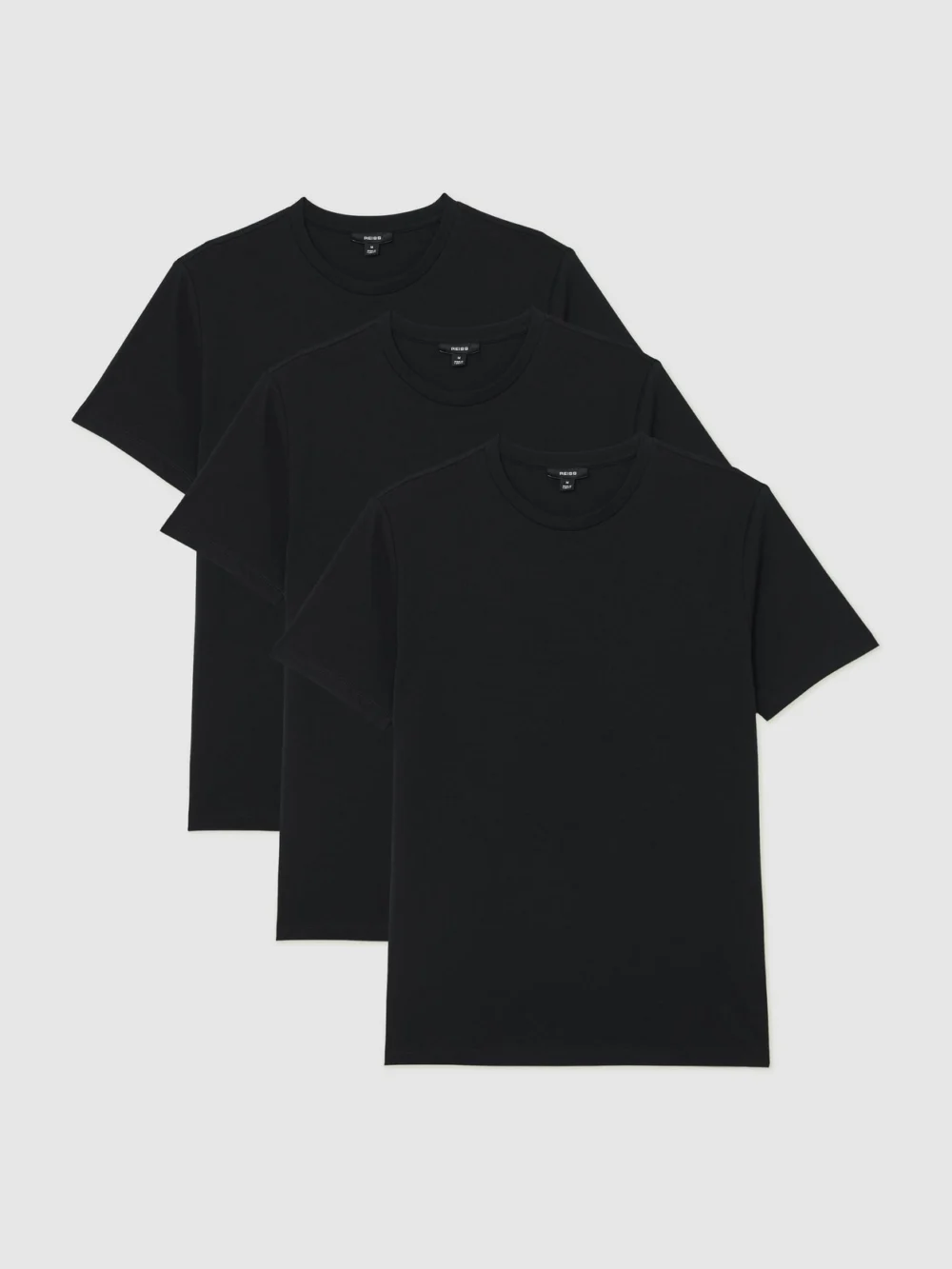 Reiss Black Bless Pack Cotton Crew-neck Tailored-fit T-shirts-pack