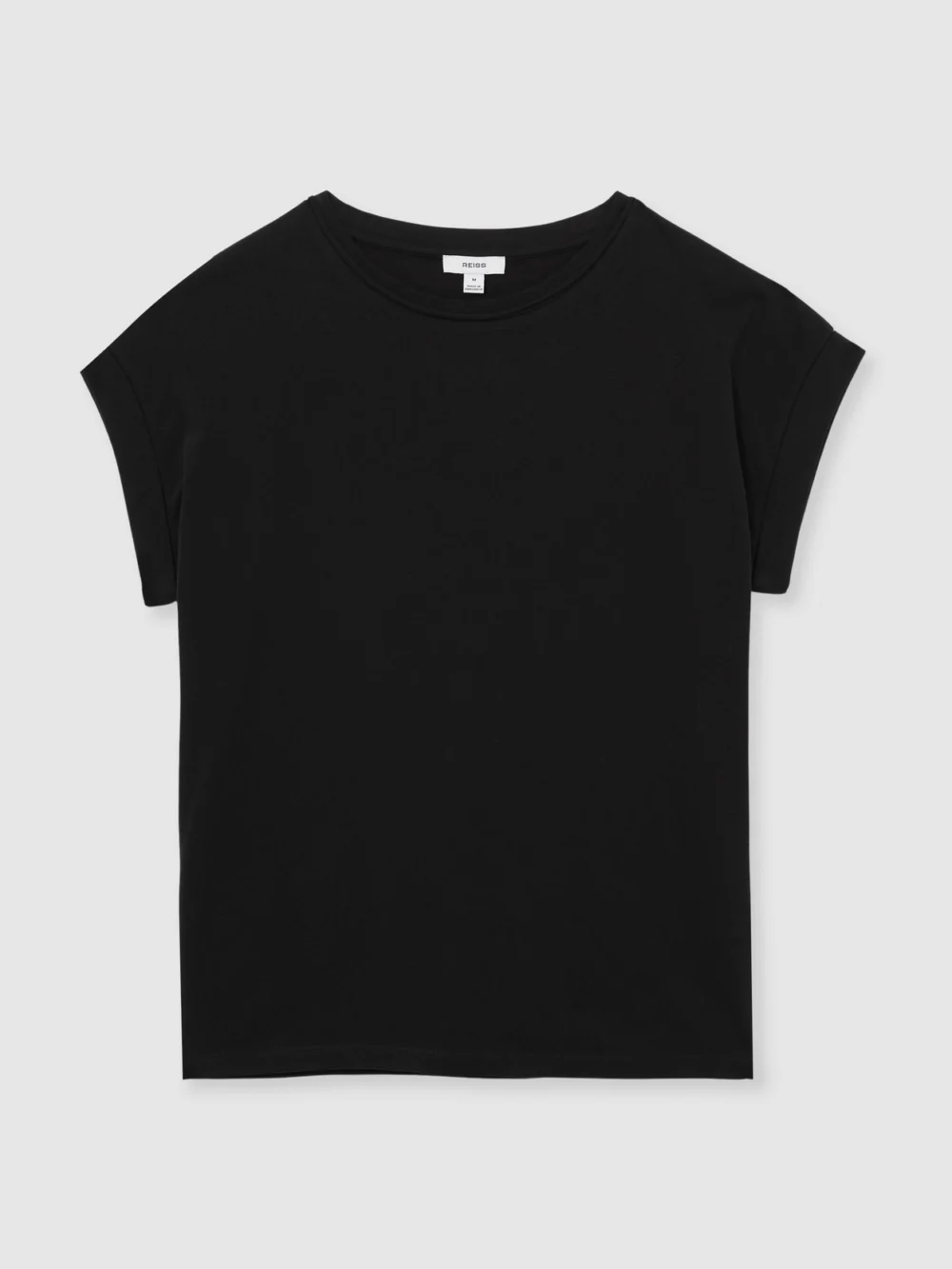 Reiss Black Brushed-cotton Crew-neck T-shirt, view 2