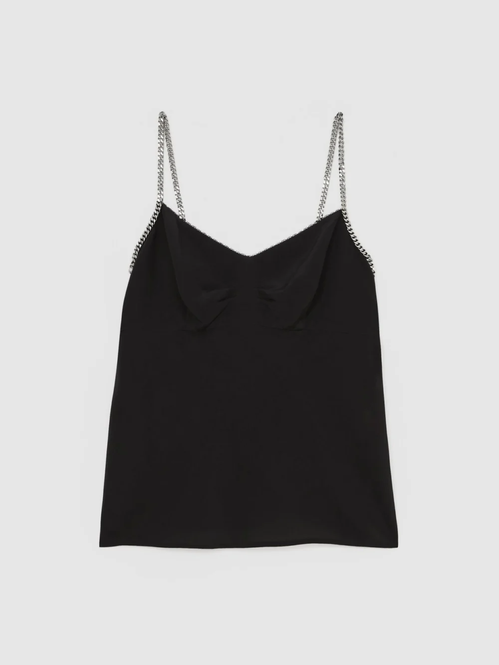 Reiss Black Chain-strap Cami Top, view 2