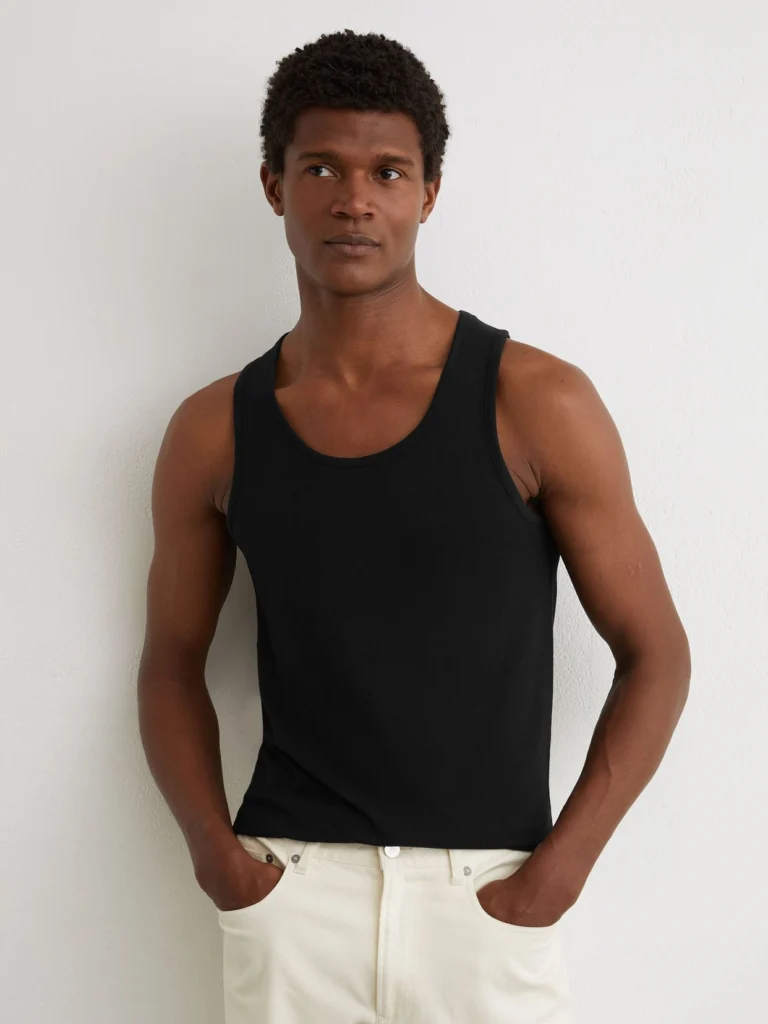 Reiss Black Cotton Stretch Vest