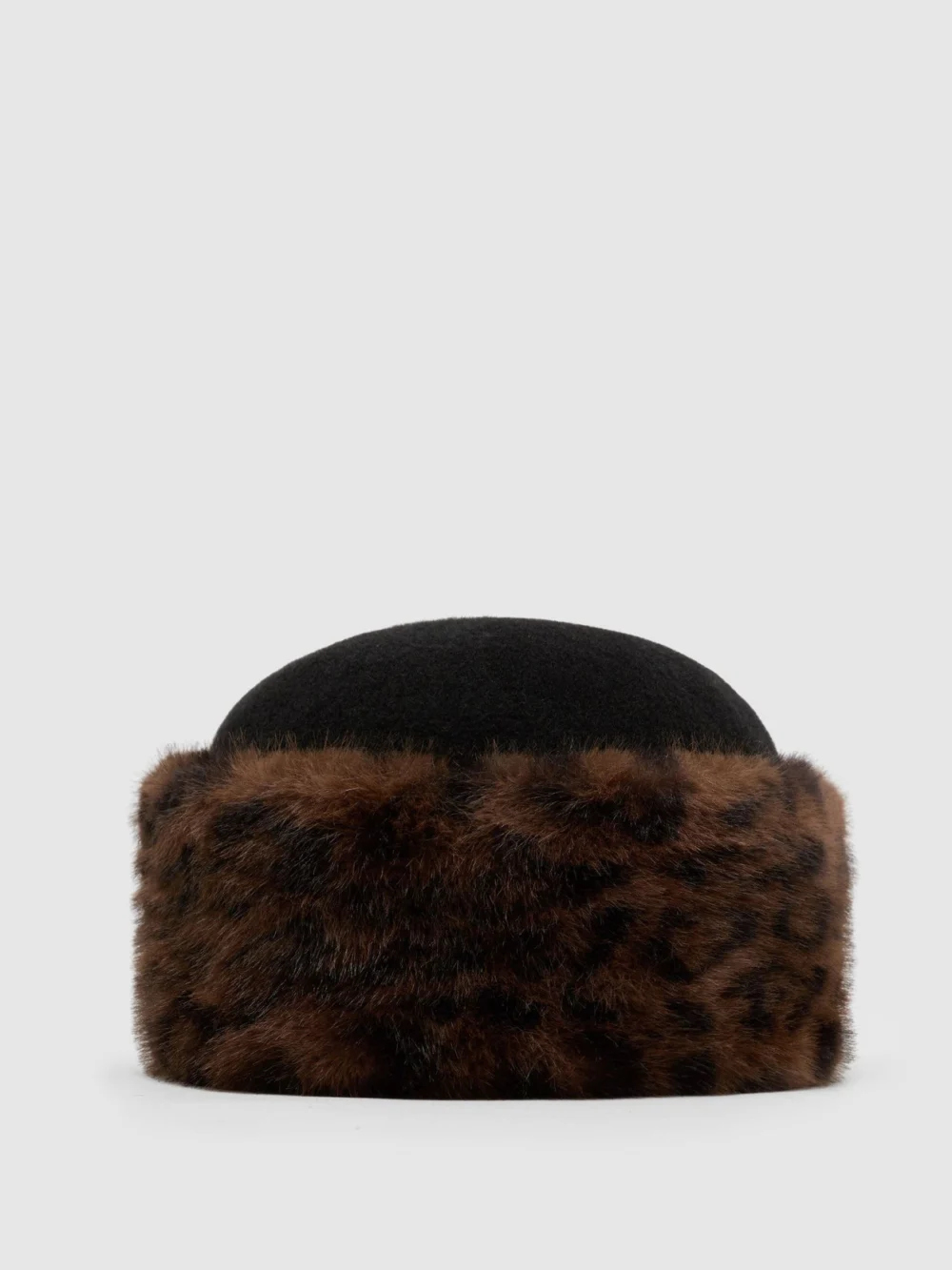 Reiss Black Faux Fur Hat,, view 2