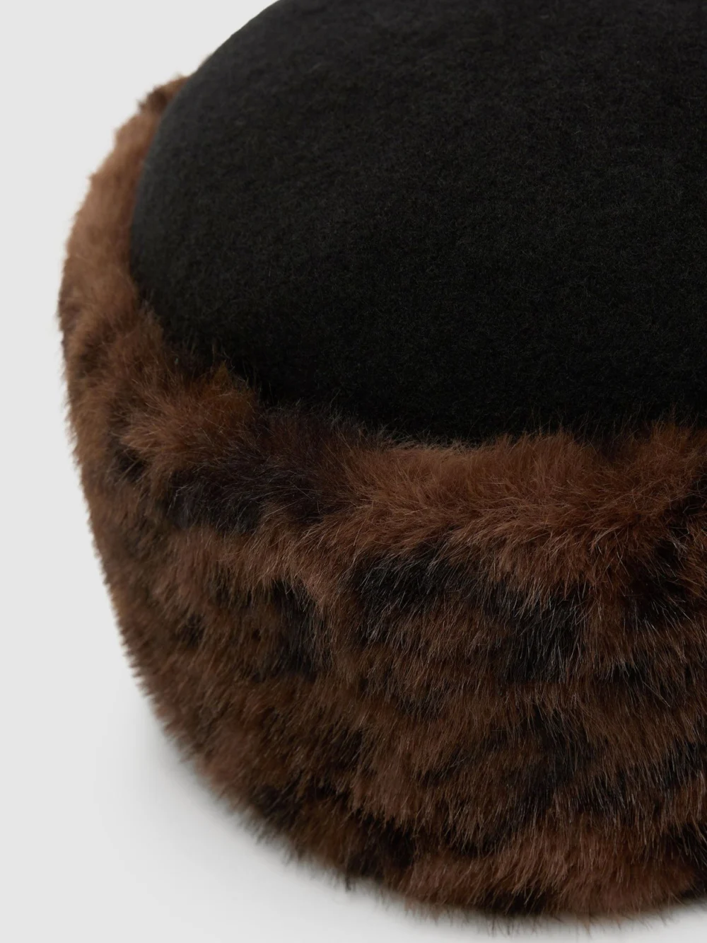 Reiss Black Faux Fur Hat,, view 3