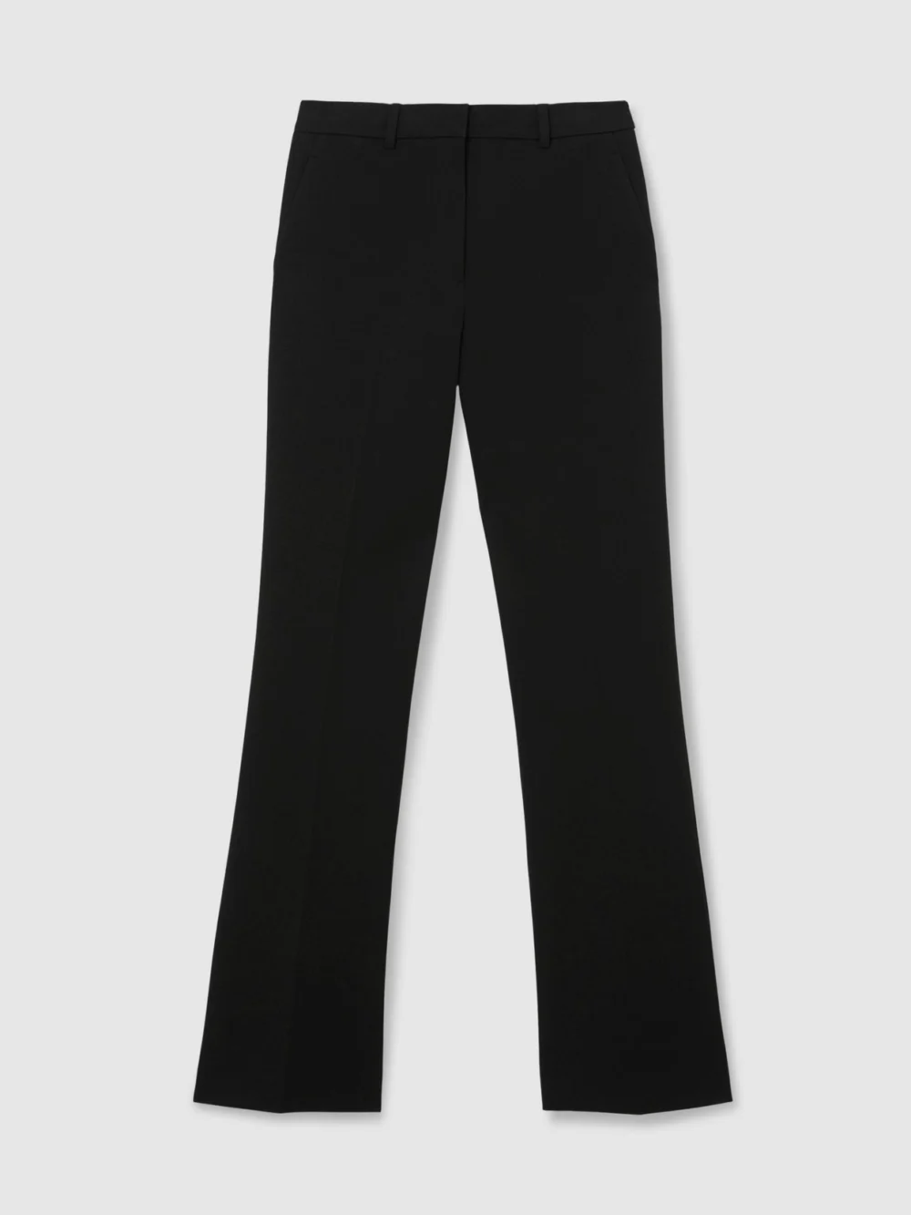 Reiss Black Flared Mid-rise Tailored Trousers, view 2