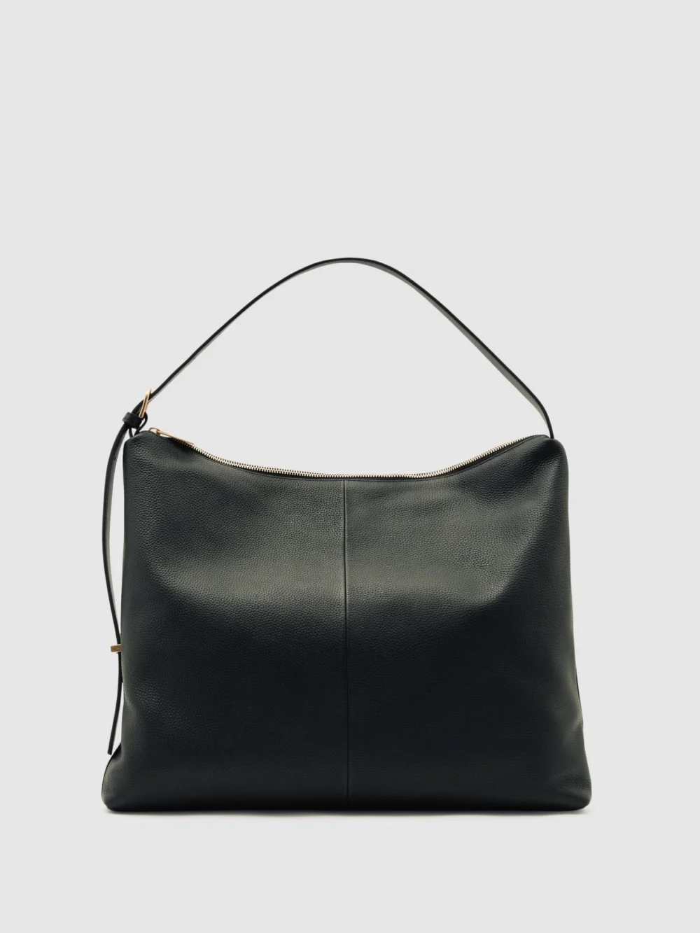 Reiss Black Grained Leather Tote Bag,, view 2
