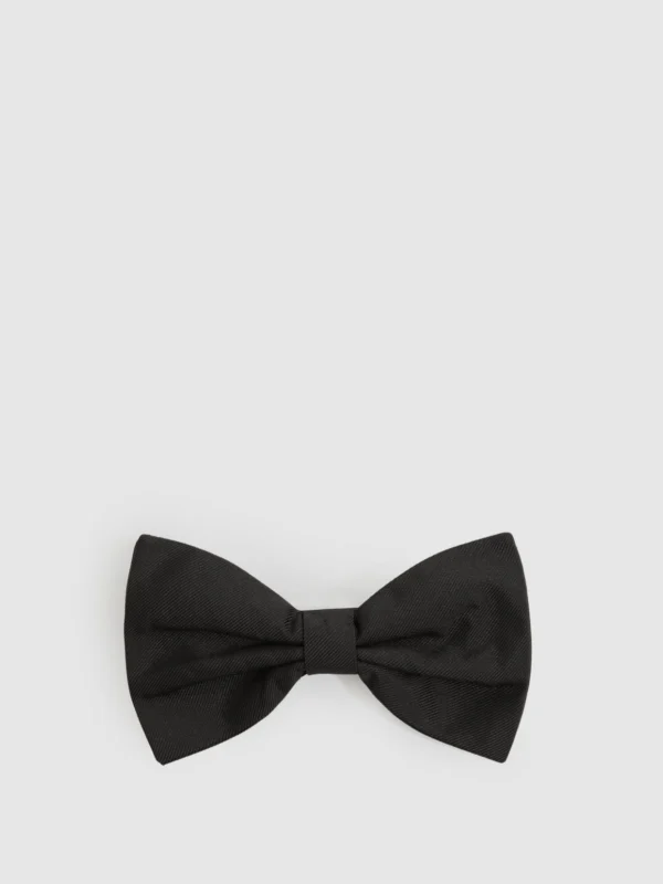 Reiss Black Grosgrain Silk Bow Tie