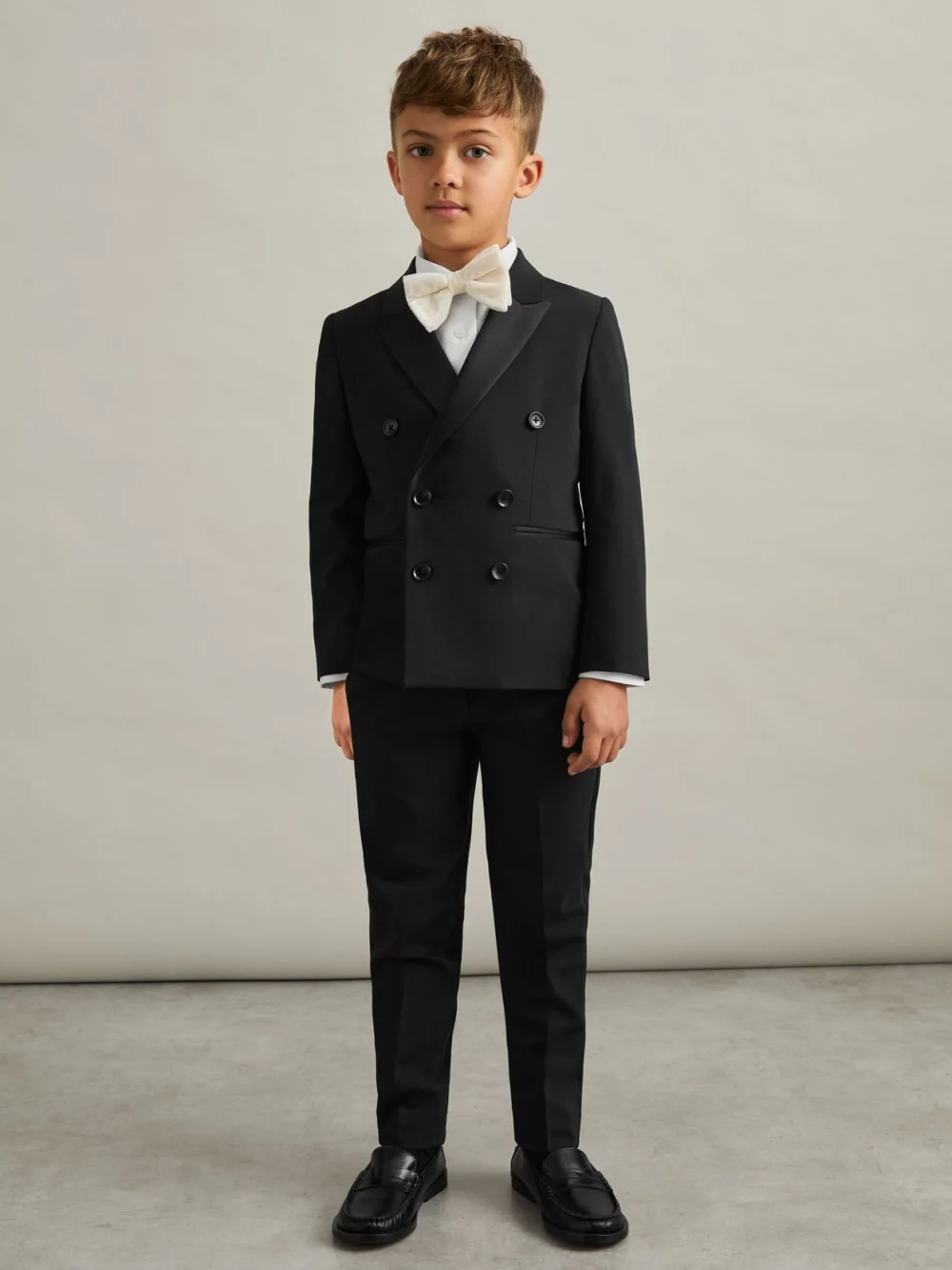 Reiss Black Knightsbridge 3-9 yrs Double-breasted Tuxedo Blazer Wool-blend, view 3