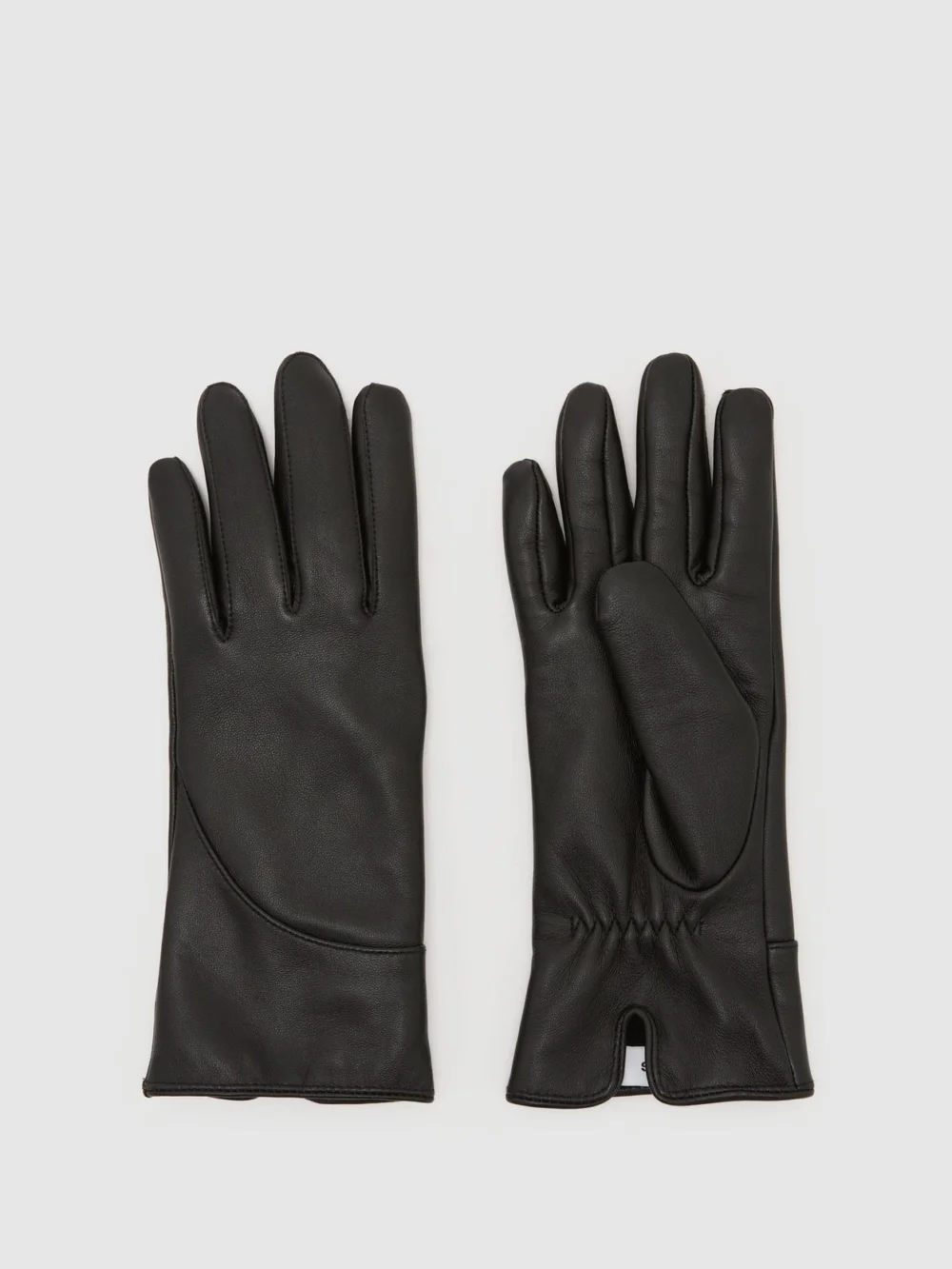 Reiss Black Leather Gloves