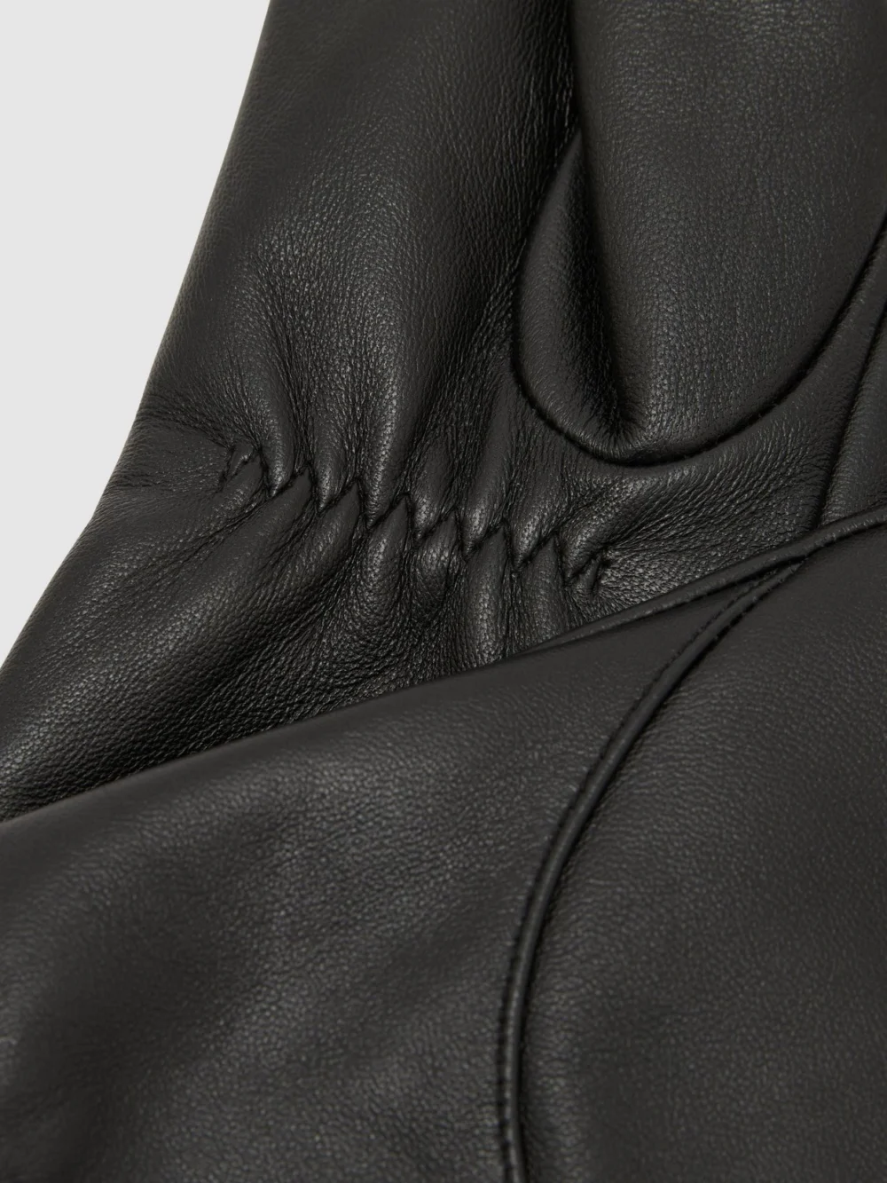Reiss Black Leather Gloves, view 2
