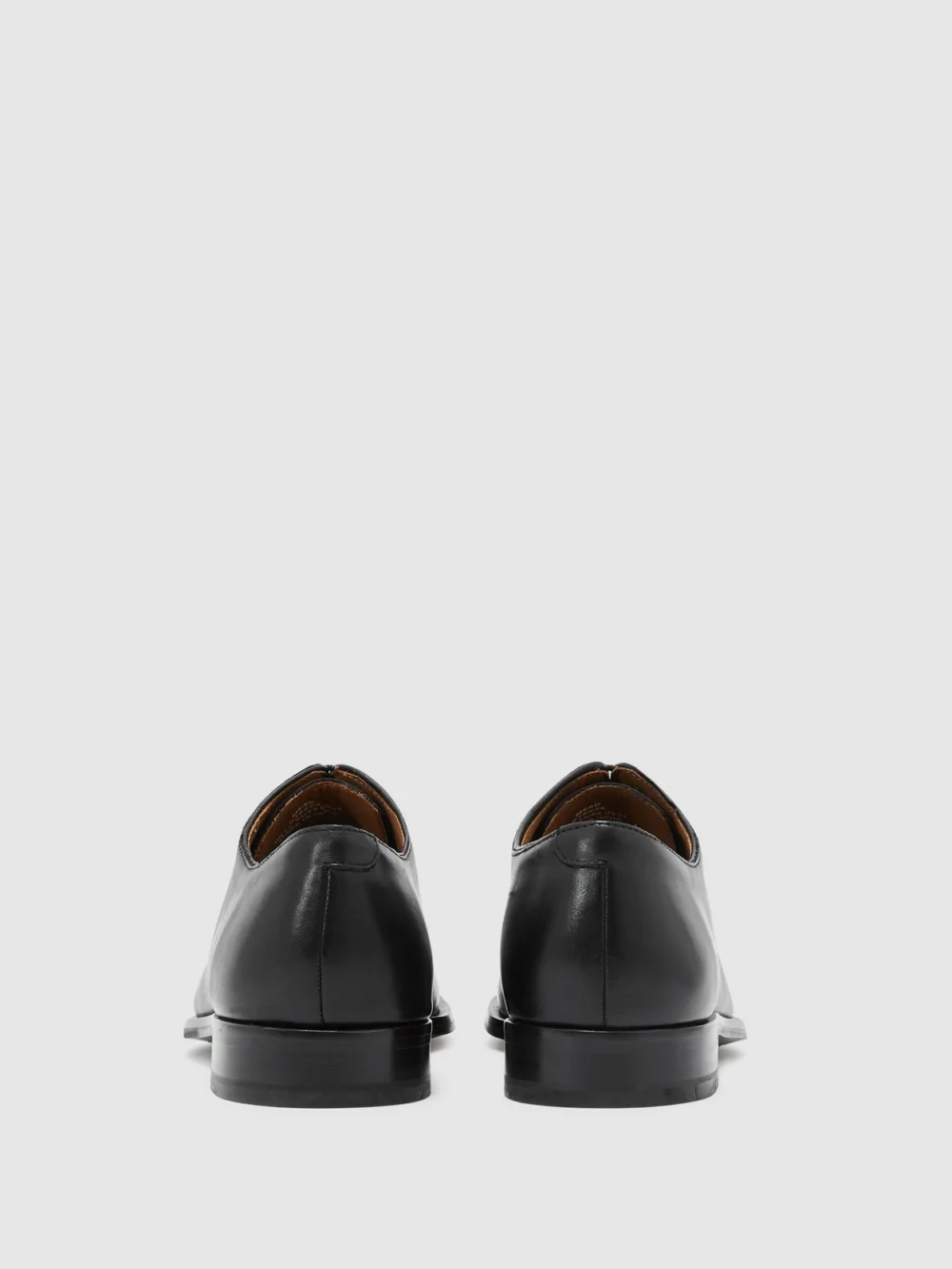 Reiss Black Leather Lace-up Wholecut Oxford Shoes, view 4