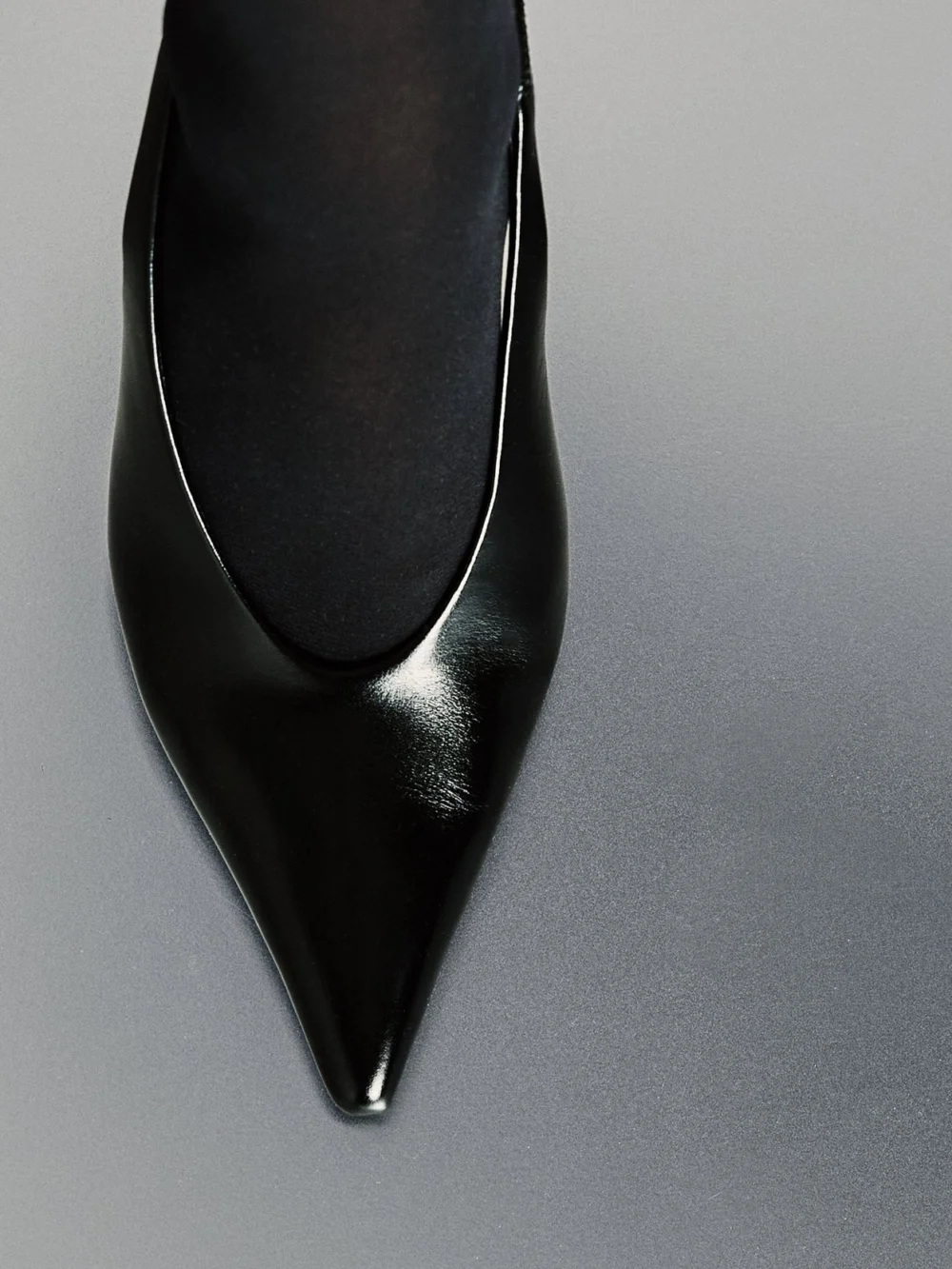 Reiss Black Leather Slingback Mid-heel Court Shoes