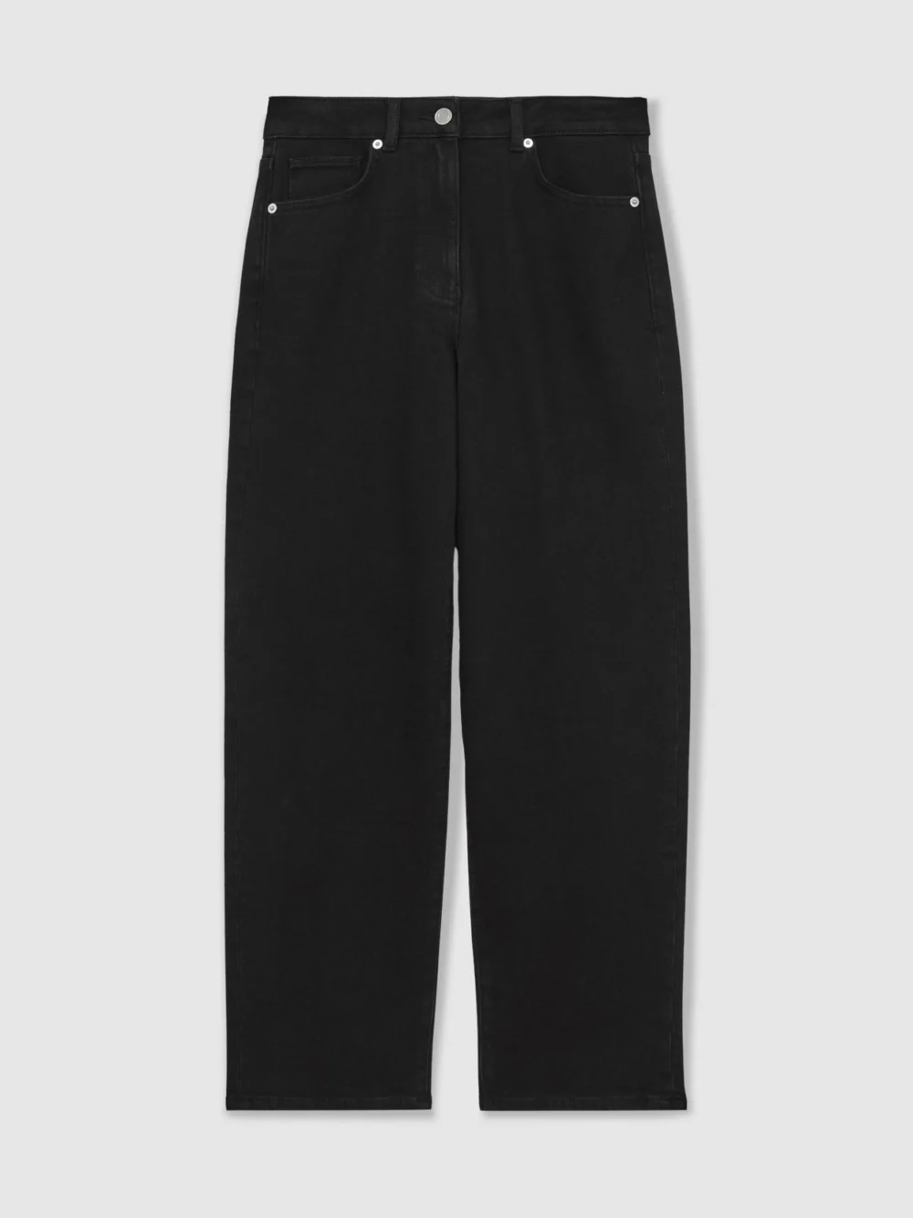 Reiss Black Mid-rise Straight-leg Jeans, view 2