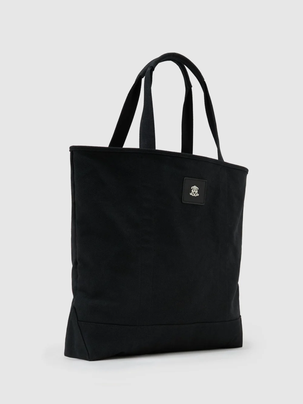 Reiss Black Monogram-patch Canvas Tote Bag,, view 3