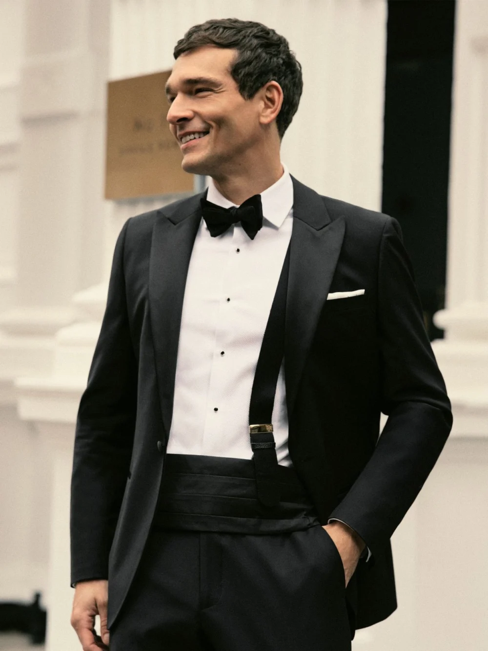 Reiss Black Peak Lapel Single-breasted Tuxedo Jacket Tailored-fit, view 2