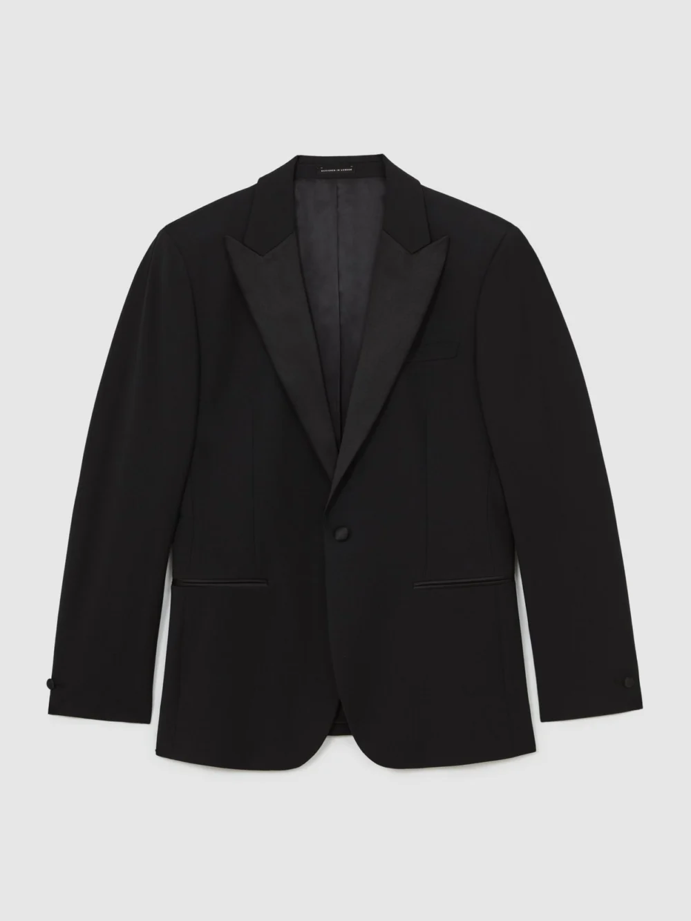 Reiss Black Peak Lapel Single-breasted Tuxedo Jacket Tailored-fit, view 3