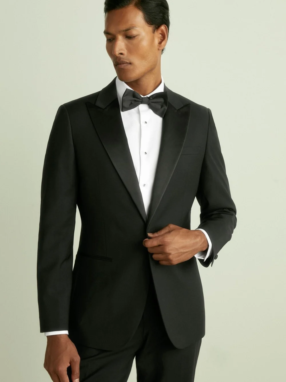Reiss Black Peak Lapel Single-breasted Tuxedo Jacket Tailored-fit, view 5