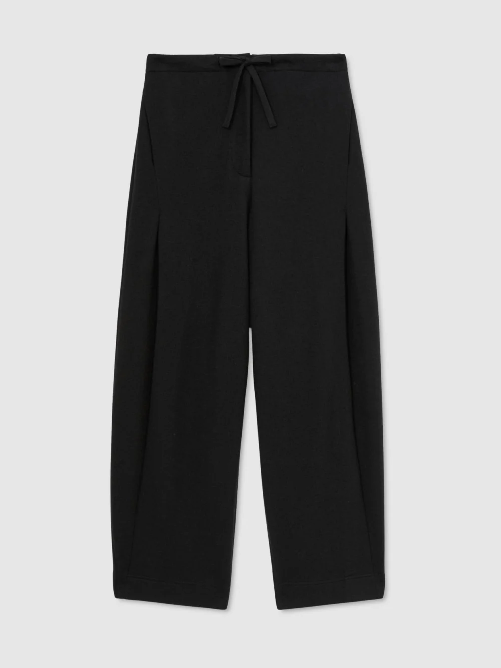 Reiss Black Petite Cotton-blend Barrel-leg Drawstring Trousers, view 6