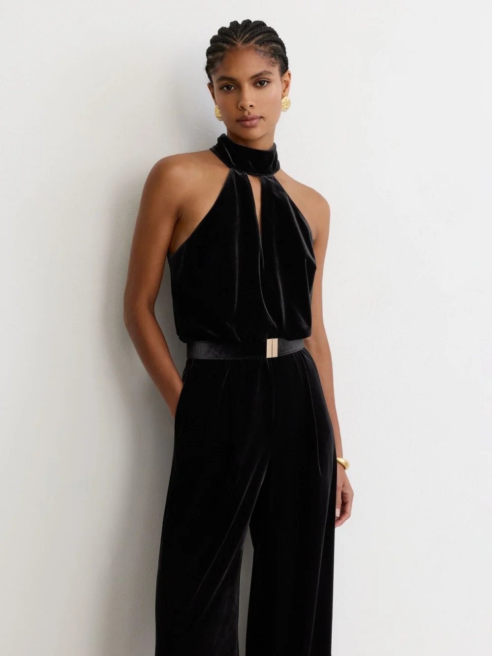 Reiss Black Petite Jumpsuit, view 3