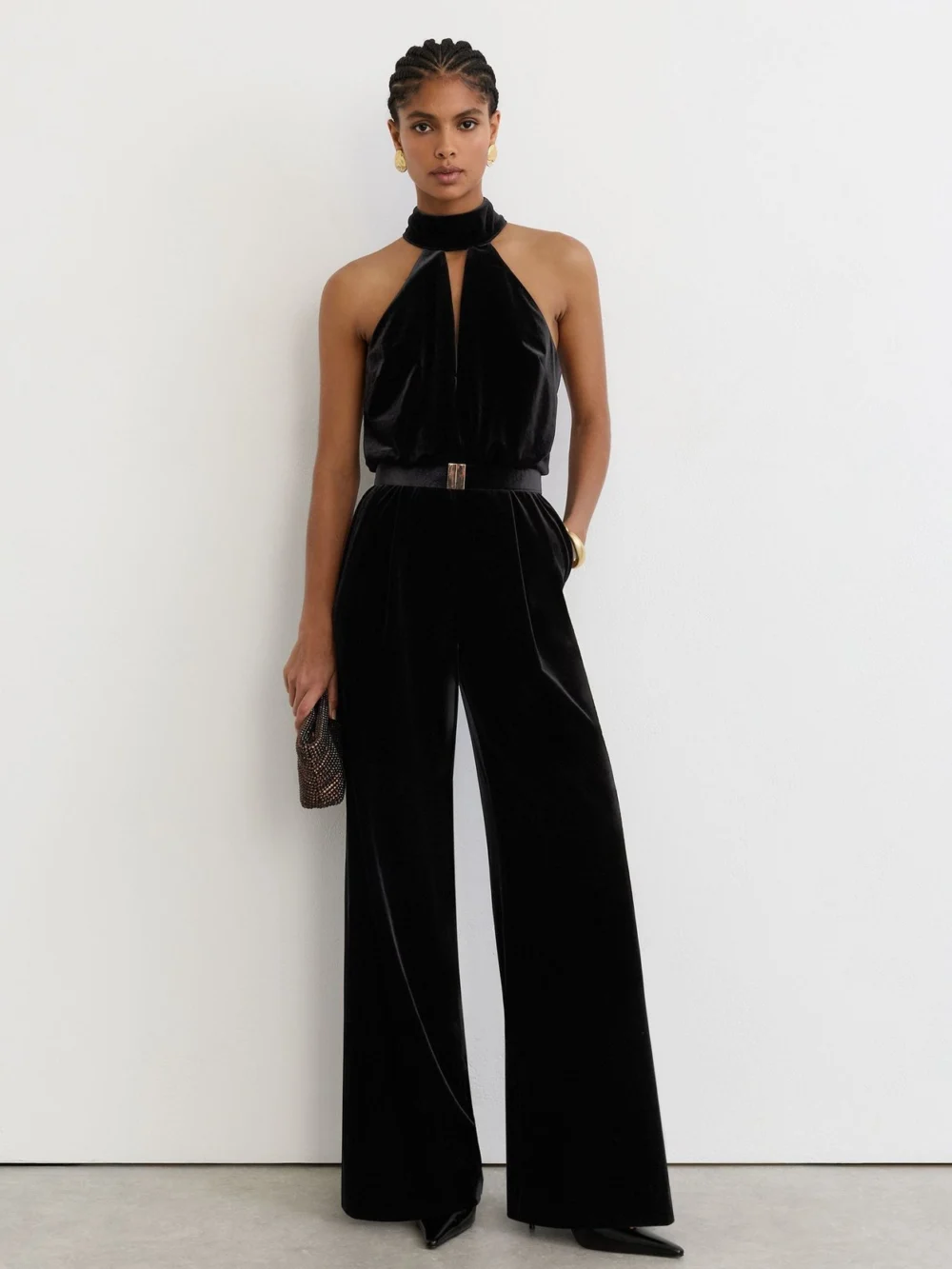 Reiss Black Petite Jumpsuit, view 5