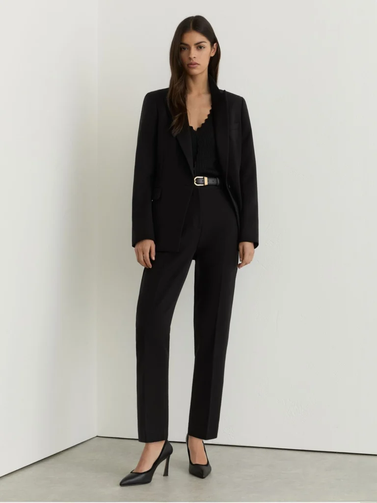 Reiss Black Petite Slim-fit Suit Trousers