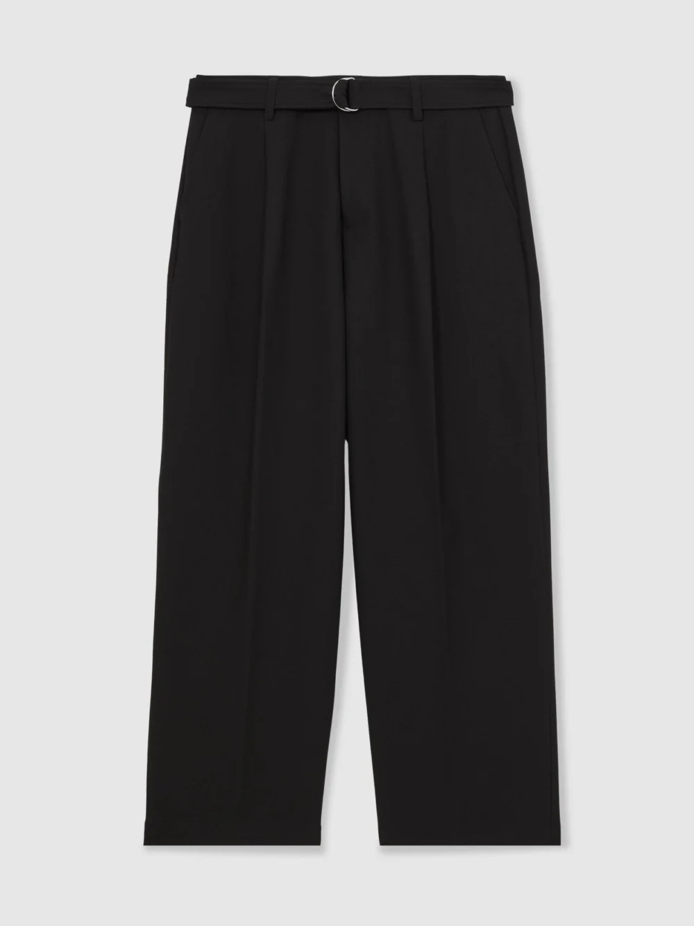 Reiss Black Relaxed-fit Belted Trousers, view 2