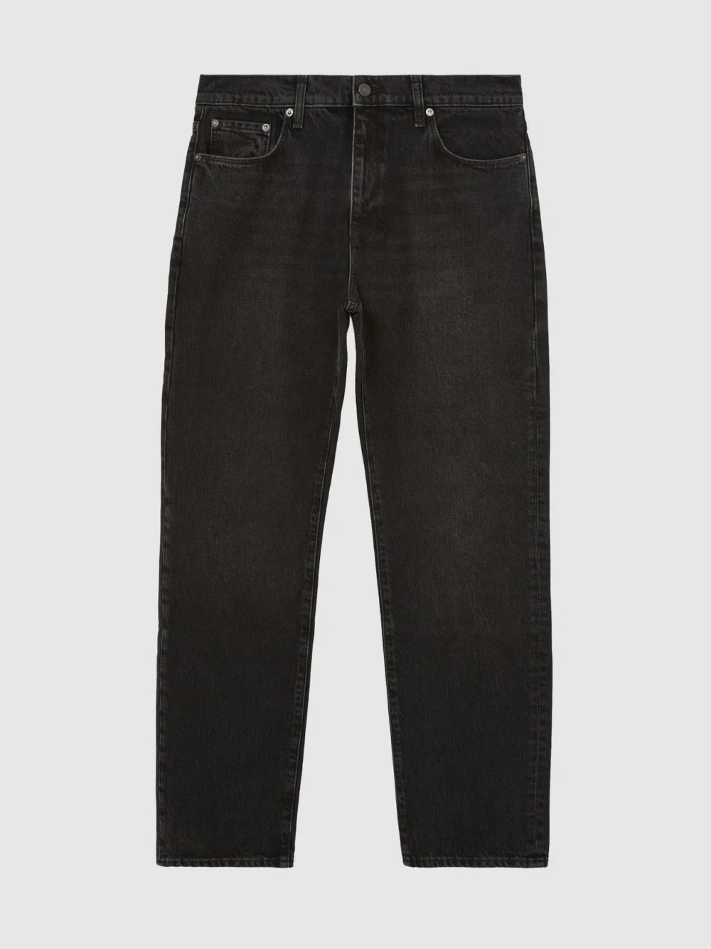 Reiss Black Relaxed Straight-leg Jeans, view 2