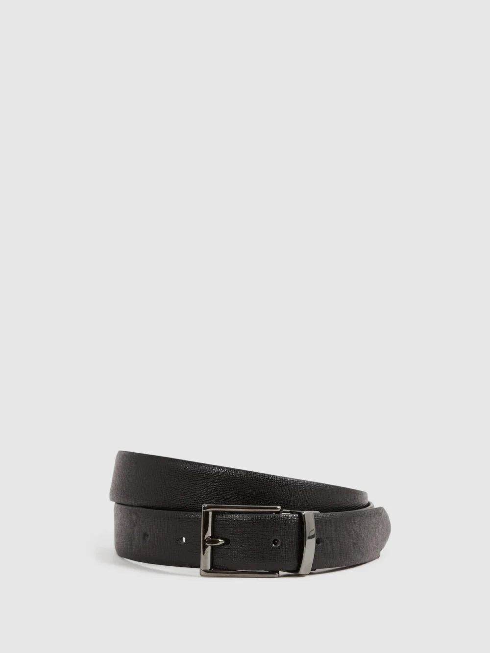 Reiss Black Reversible Leather Belt, view 5